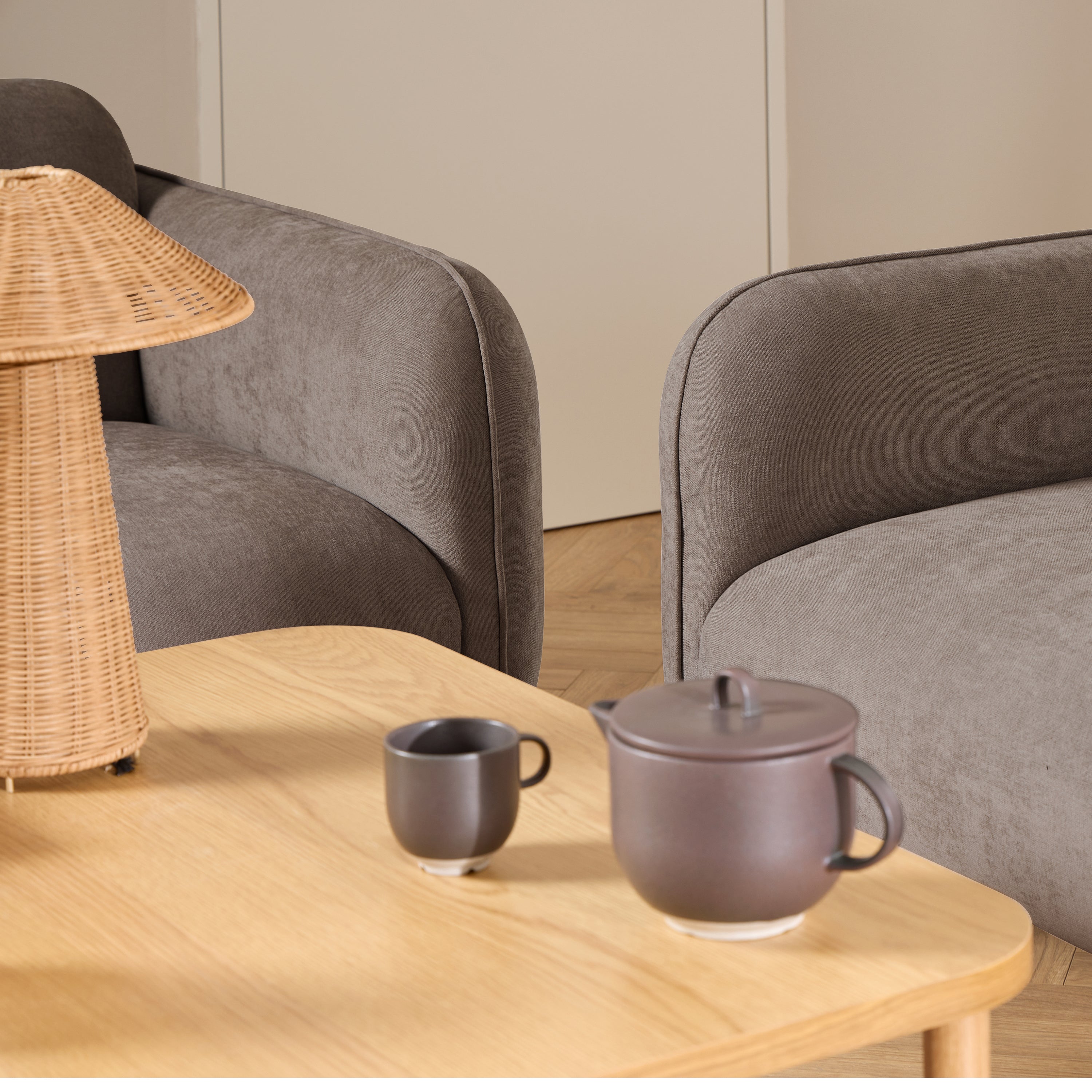 Westham Set of 2 x2.5  Seater Sofas in Fay Dusty Brown Fabric