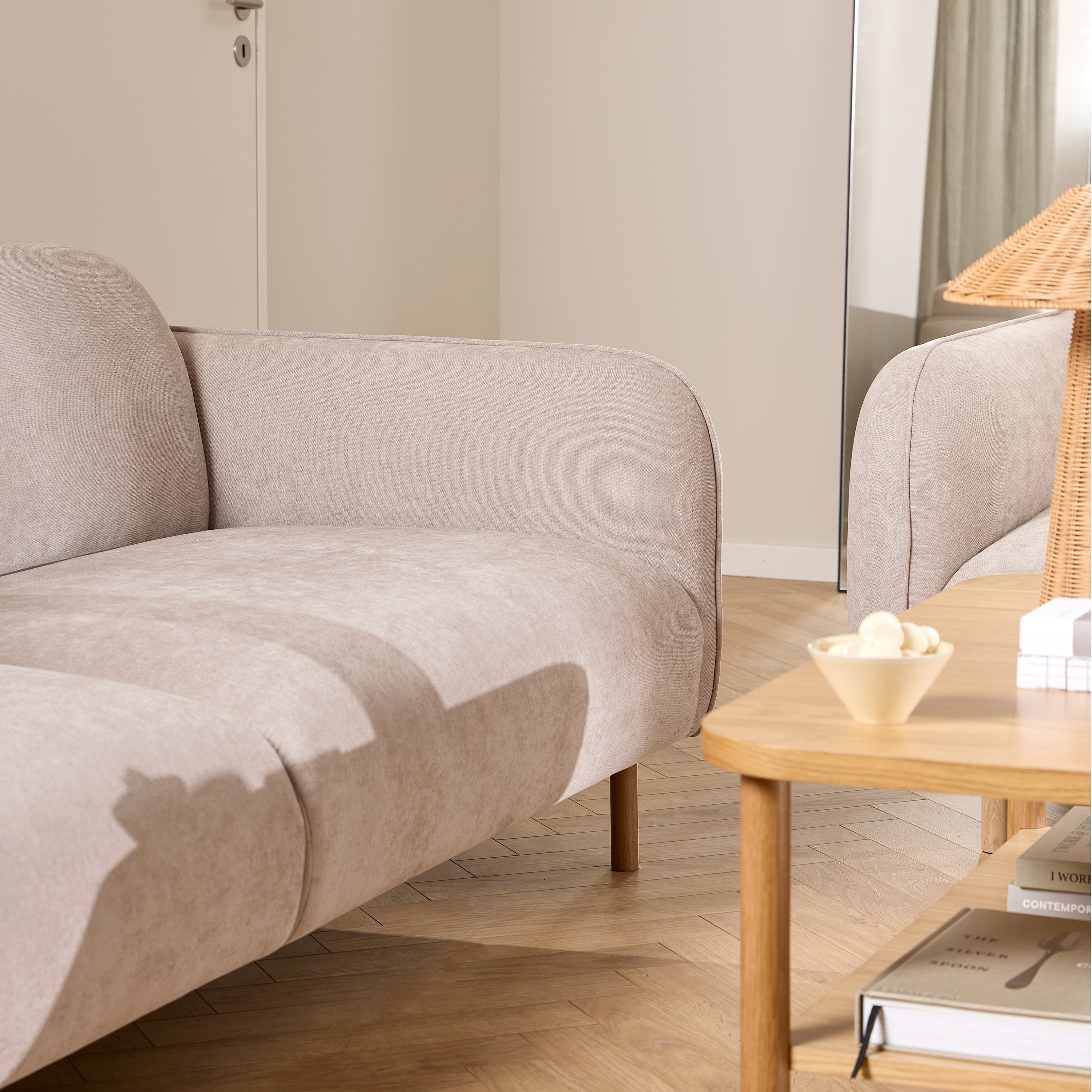 Westham Set of 2 x 3 Seater Sofas in Fay Beige Fabric