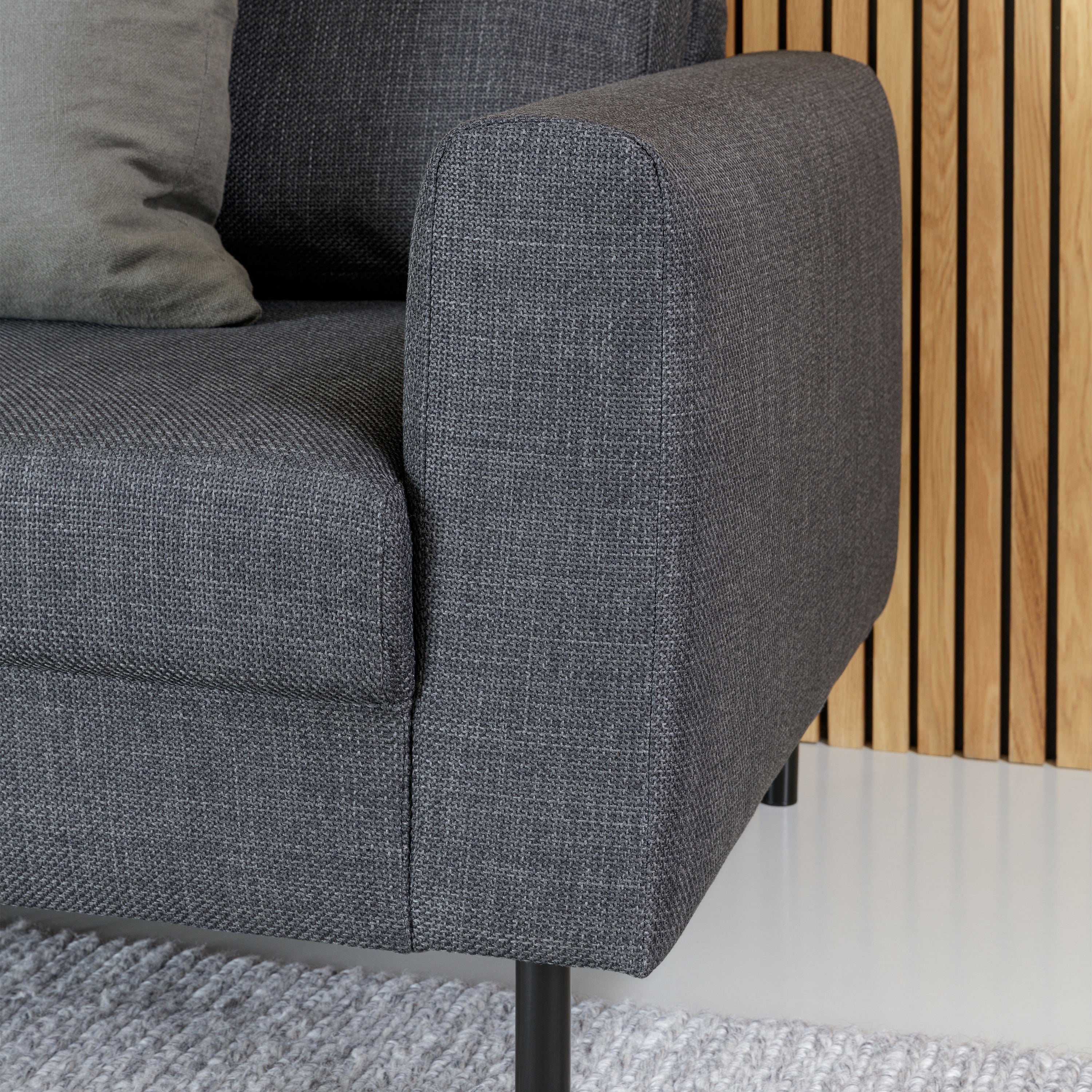 Omaha Set of 2 x 3 Seater Sofas in Basel Dark Grey Fabric