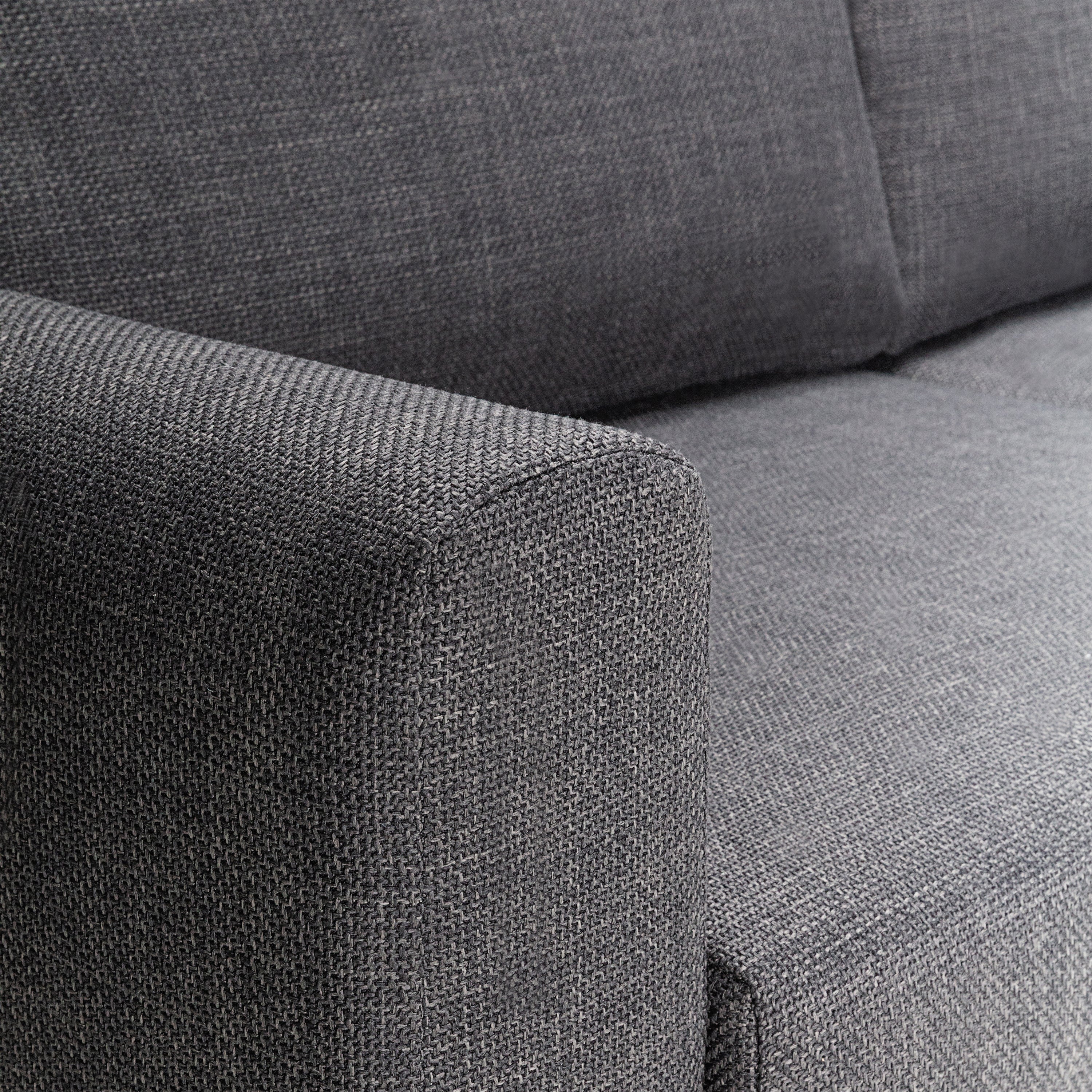 Omaha Set of 2 x 2 Seater Sofas in Basel Dark Grey Fabric