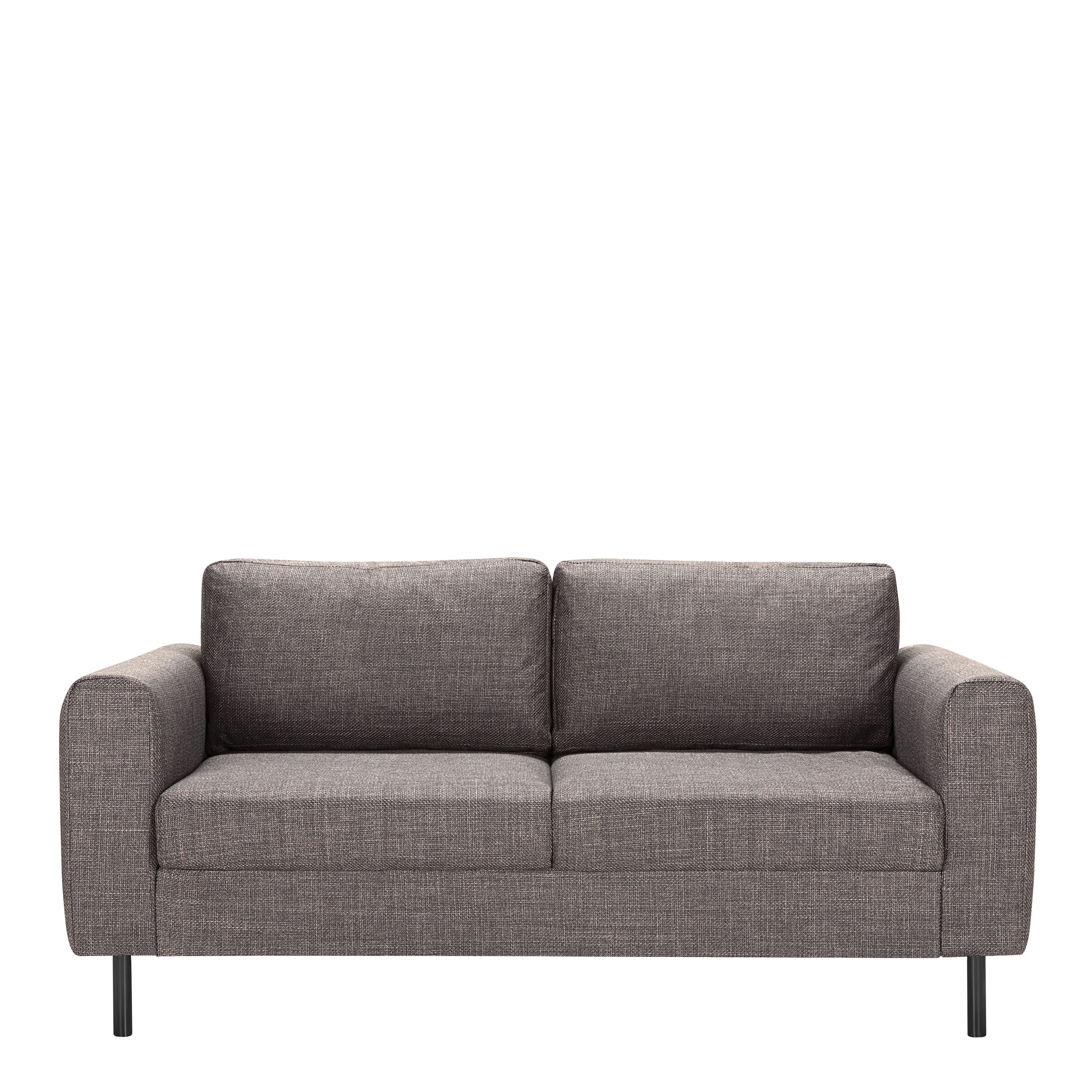 Omaha Set of 2 x 2 Seater Sofas in Basel Light Grey Brown Fabric