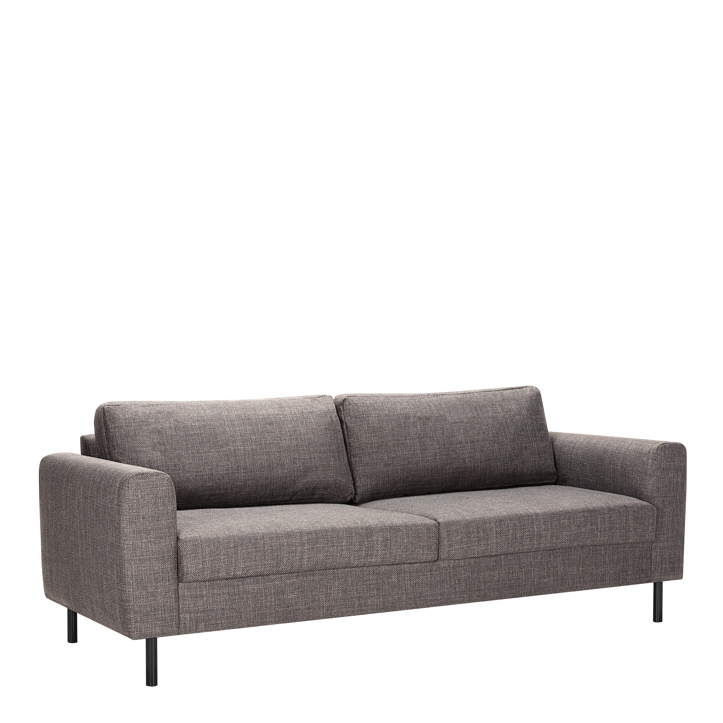 Omaha Set of 2 x 3 Seater Sofas in Basel Light Grey Brown Fabric