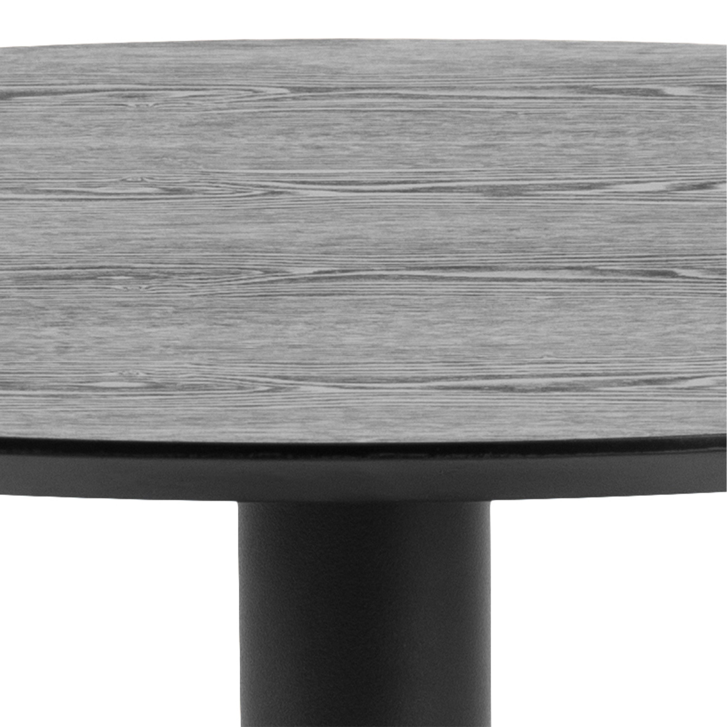 Ibiza Small Round CafÃ© Table with Black Ash Top and Matt Black Base