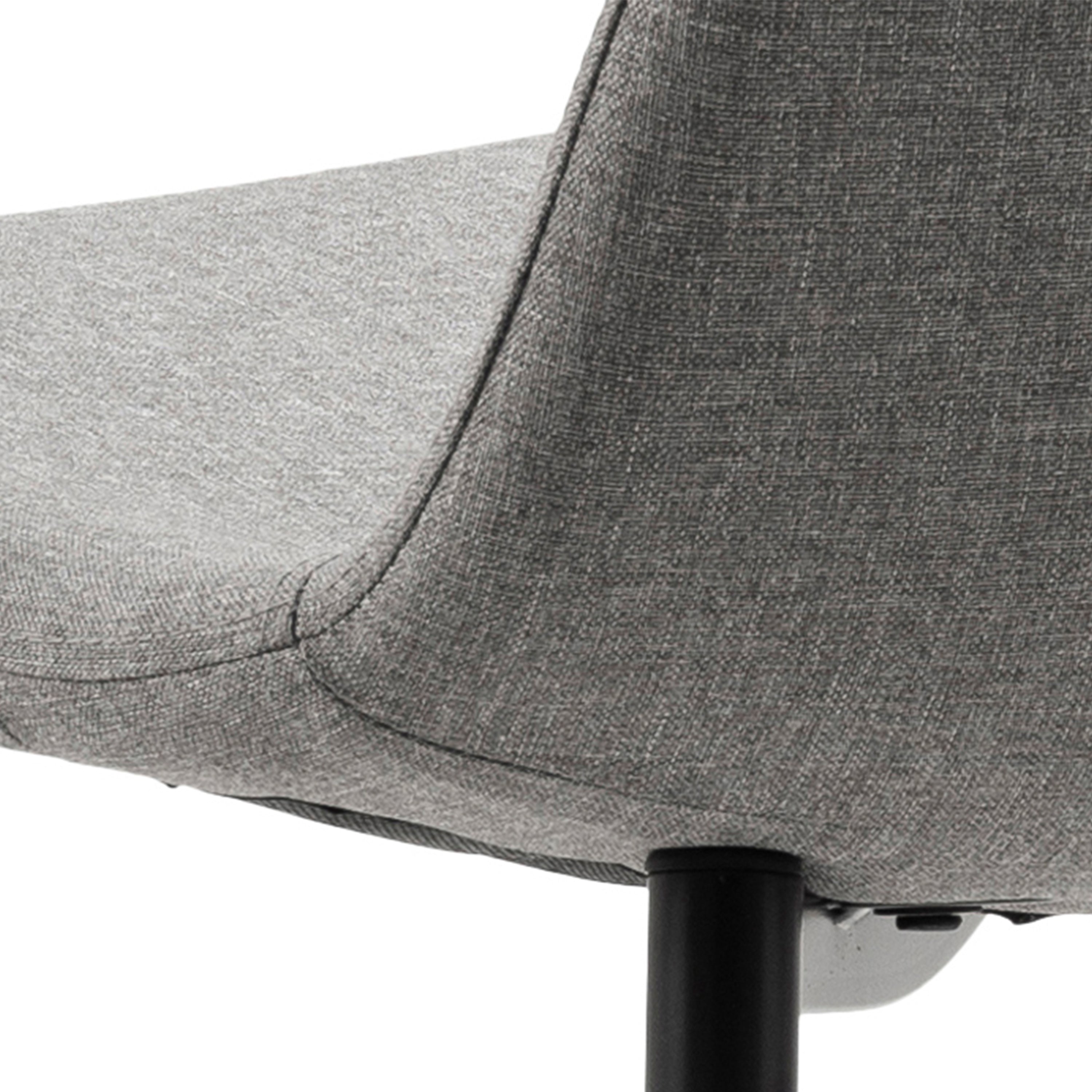 Cenny Dining Table in Oak & Black Included 4 Wilma Dining Chair in Light Grey