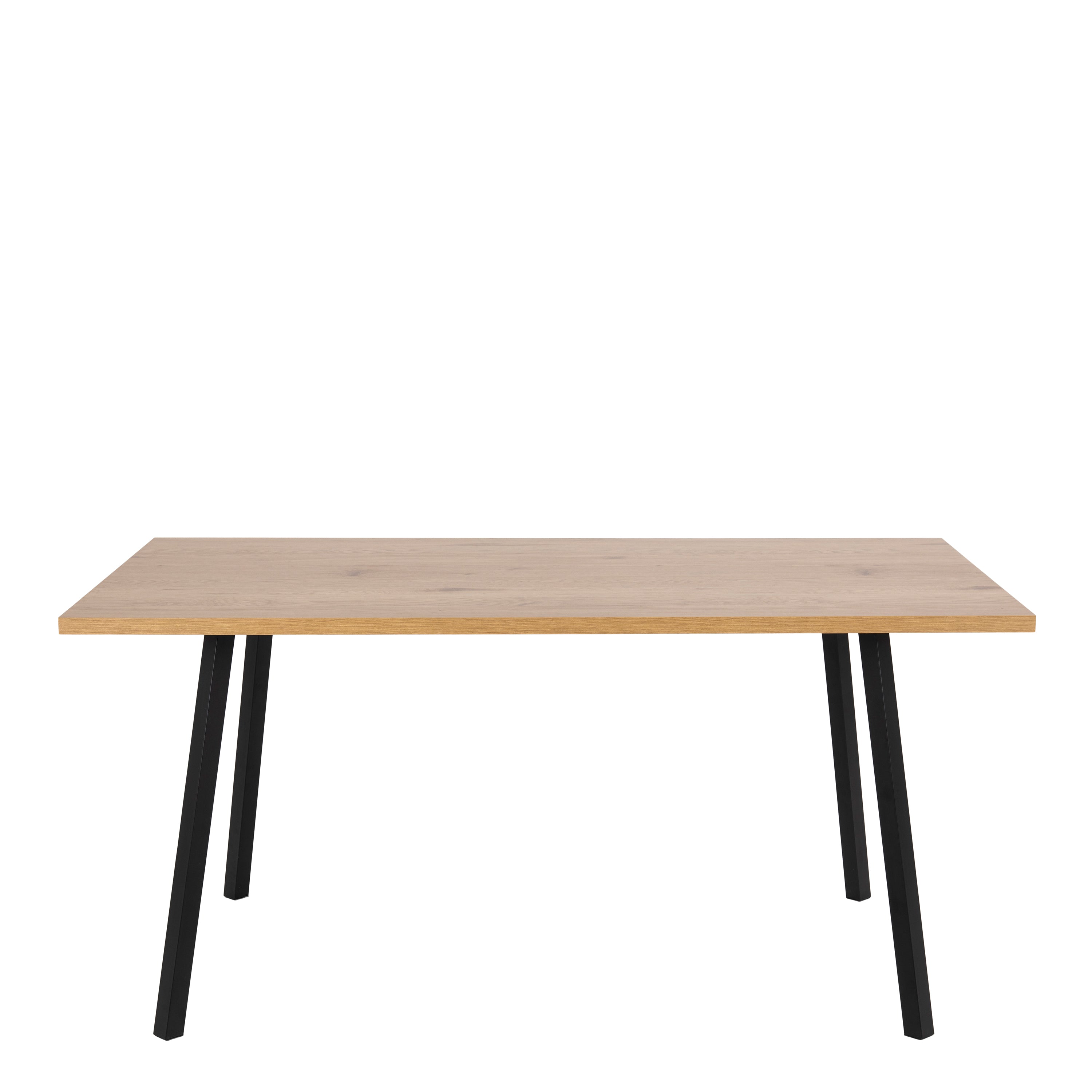 Cenny Dining Table in Oak & Black Included 4 Wilma Dining Chair in Light Grey