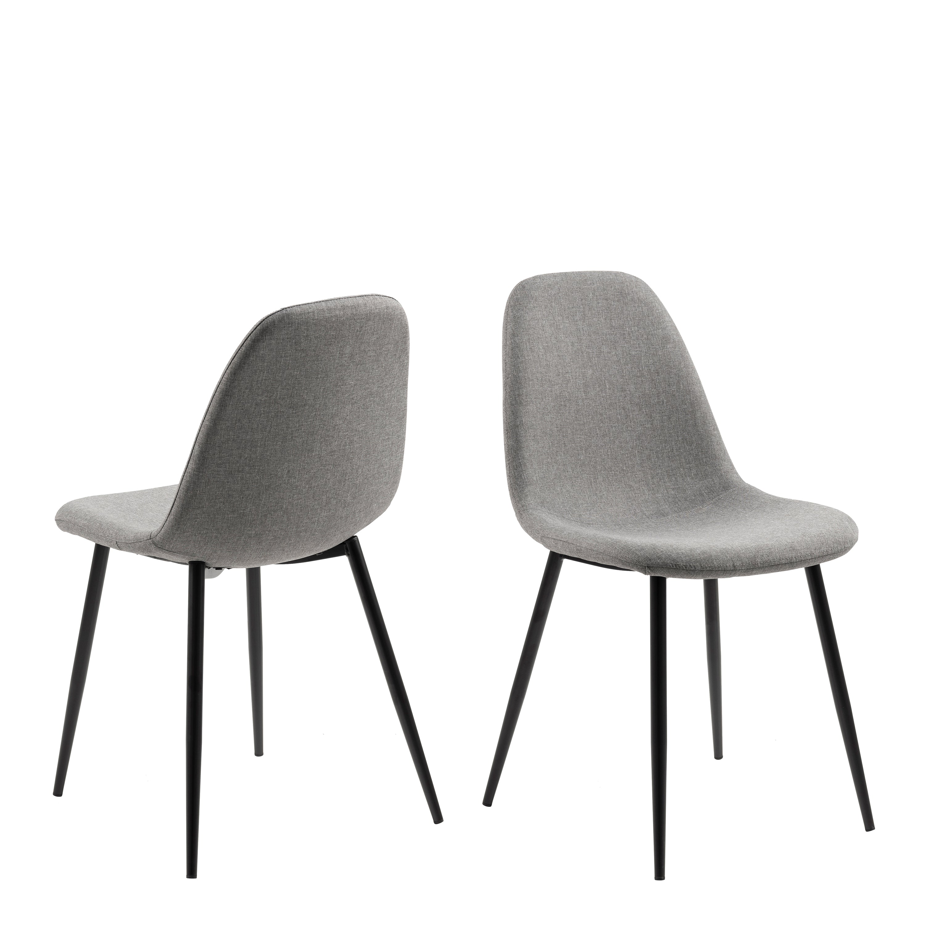Cenny Dining Table in Oak & Black Included 4 Wilma Dining Chair in Light Grey