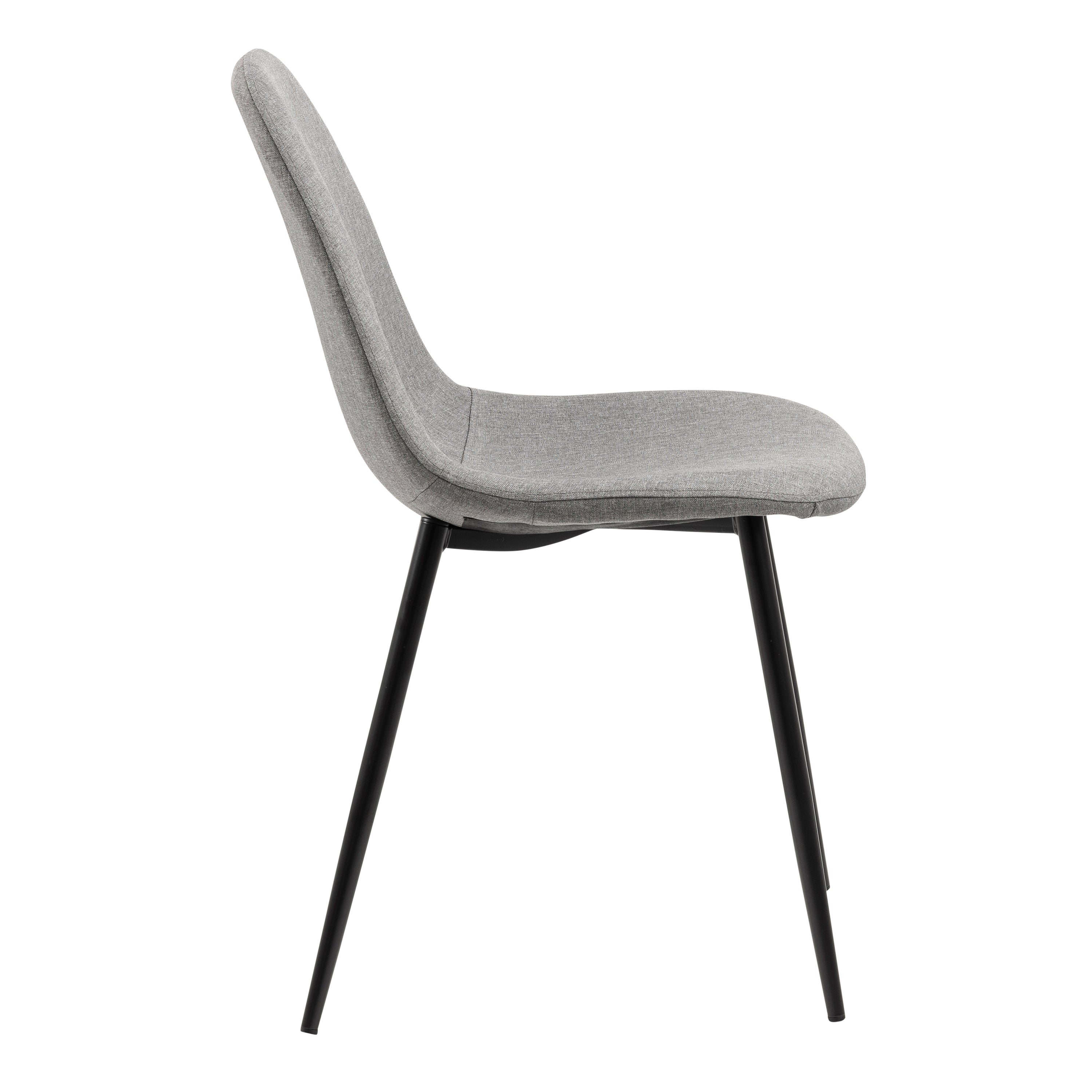 Cenny Dining Table in Oak & Black Included 4 Wilma Dining Chair in Light Grey