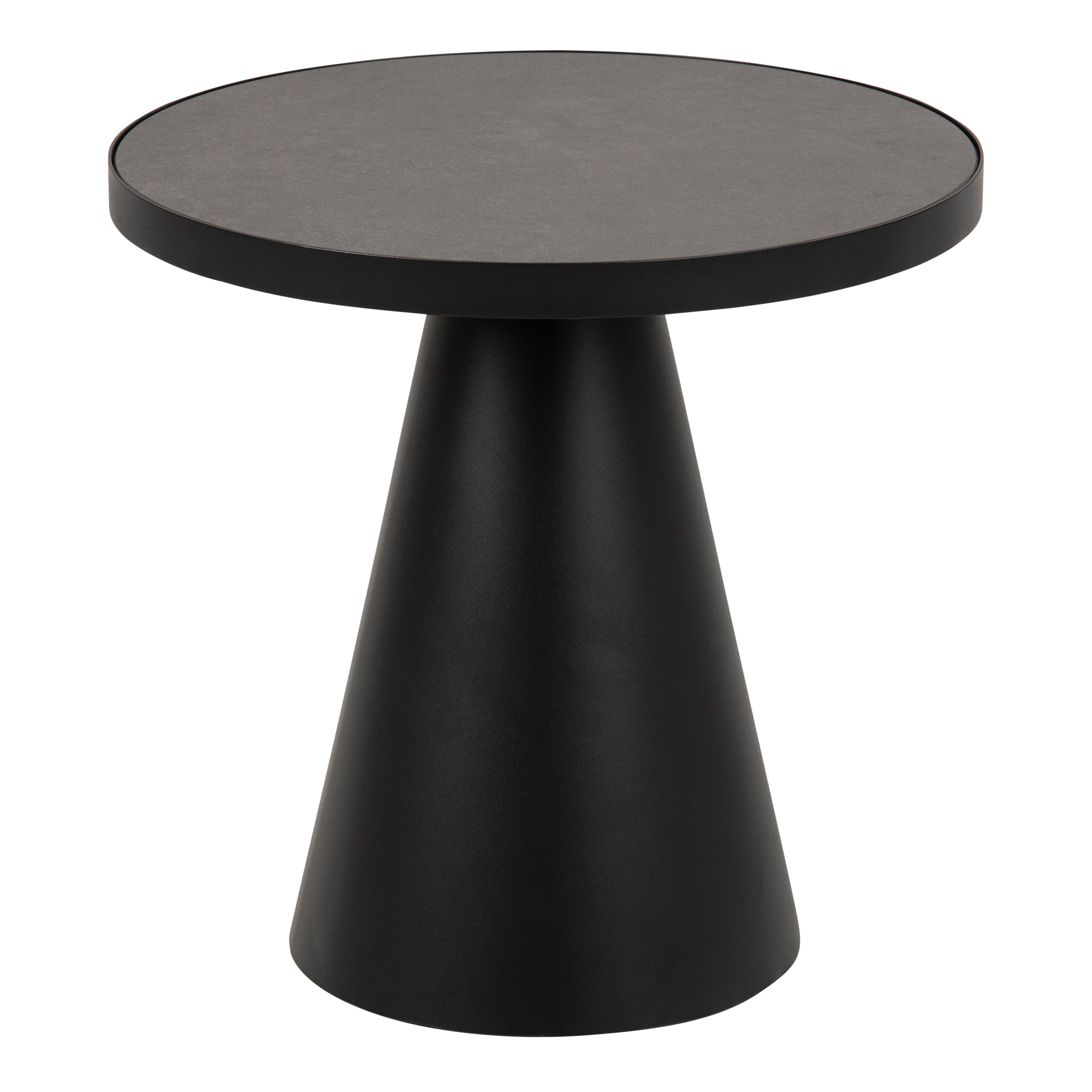 Soli Round Ceramic Coffee Table in Black 45,7x45cm