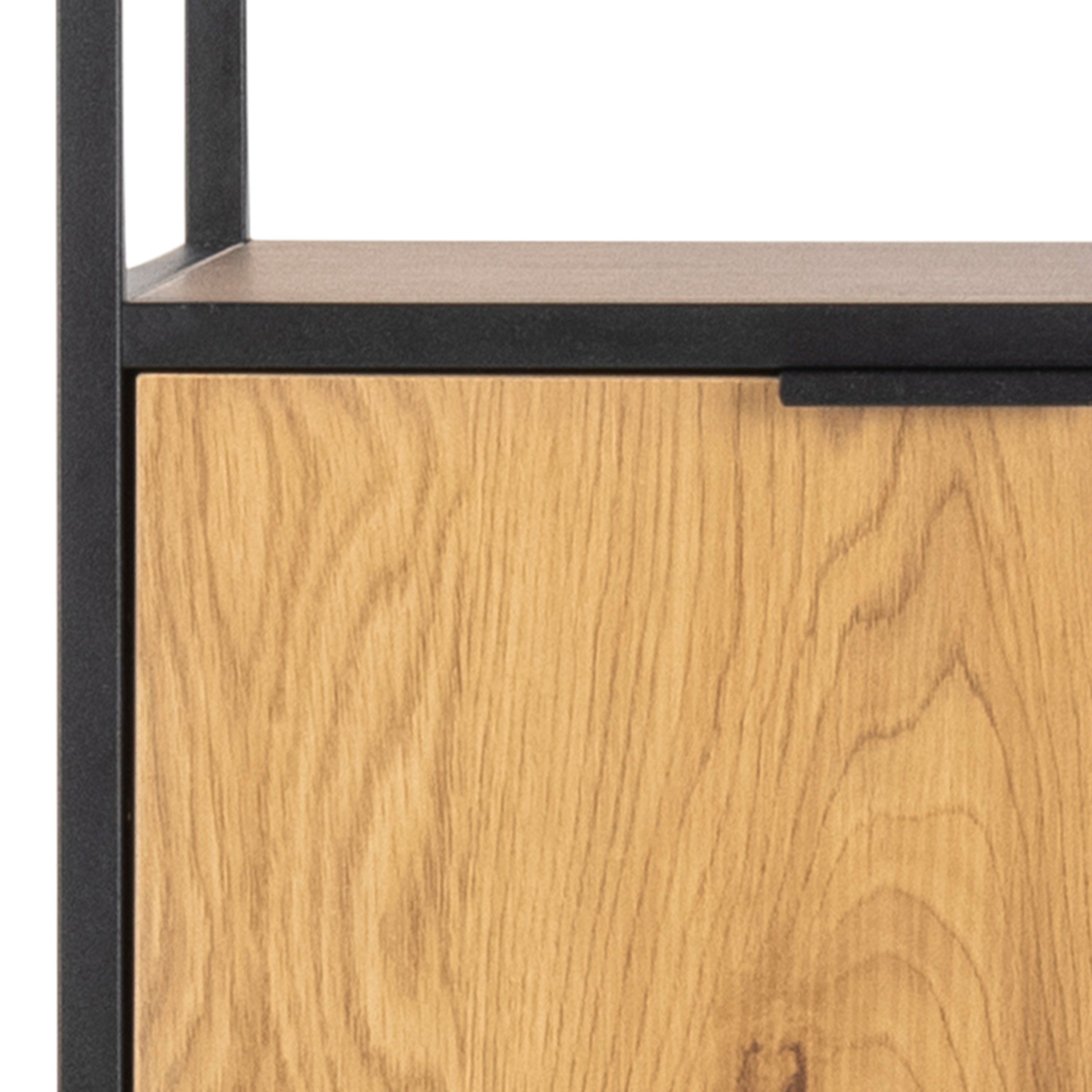 Swindon Bookcase with 2 Doors, 3 Drawers and 2 Shelves in Black