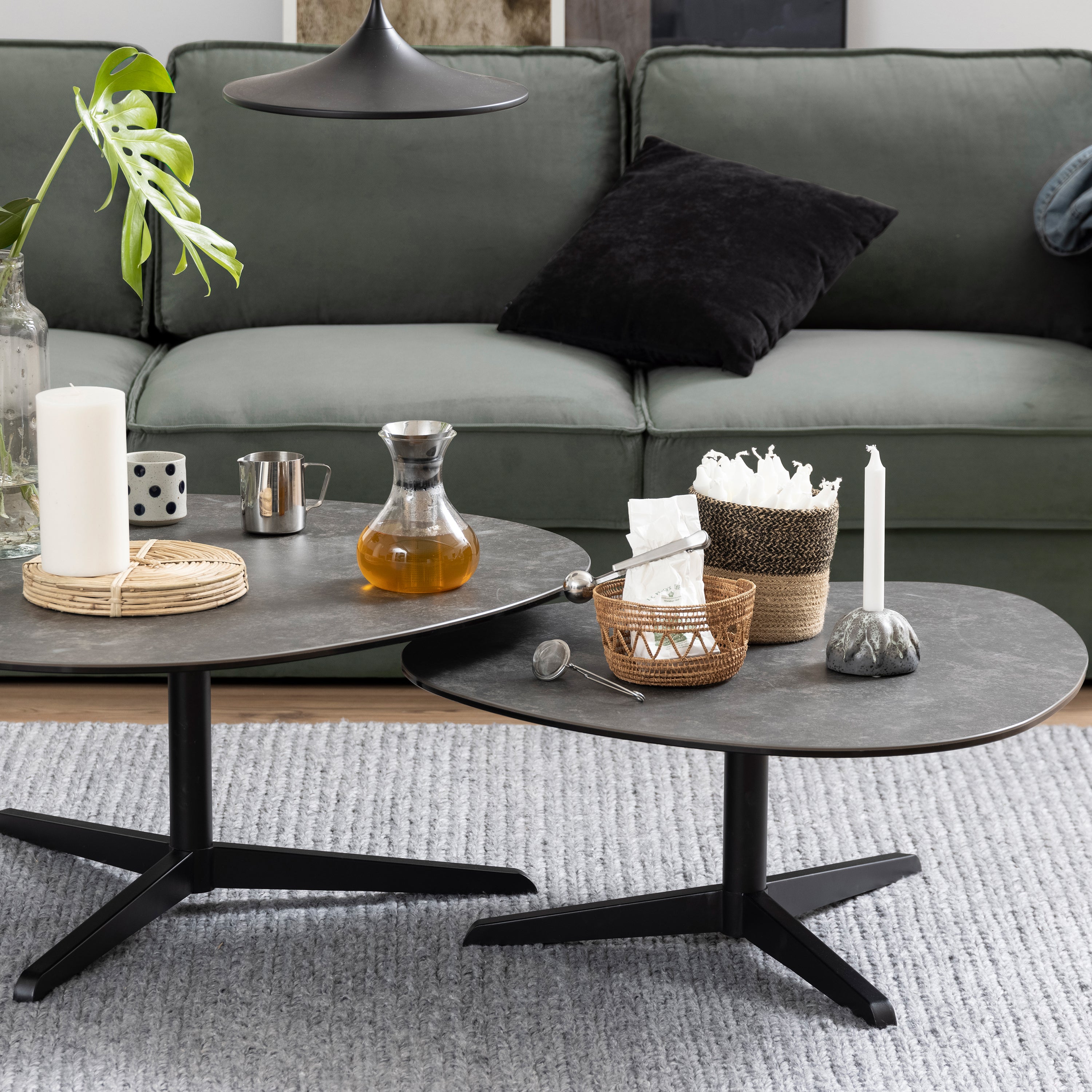 Barnsley Black Ceramic Coffee Table 84x77x34 cm