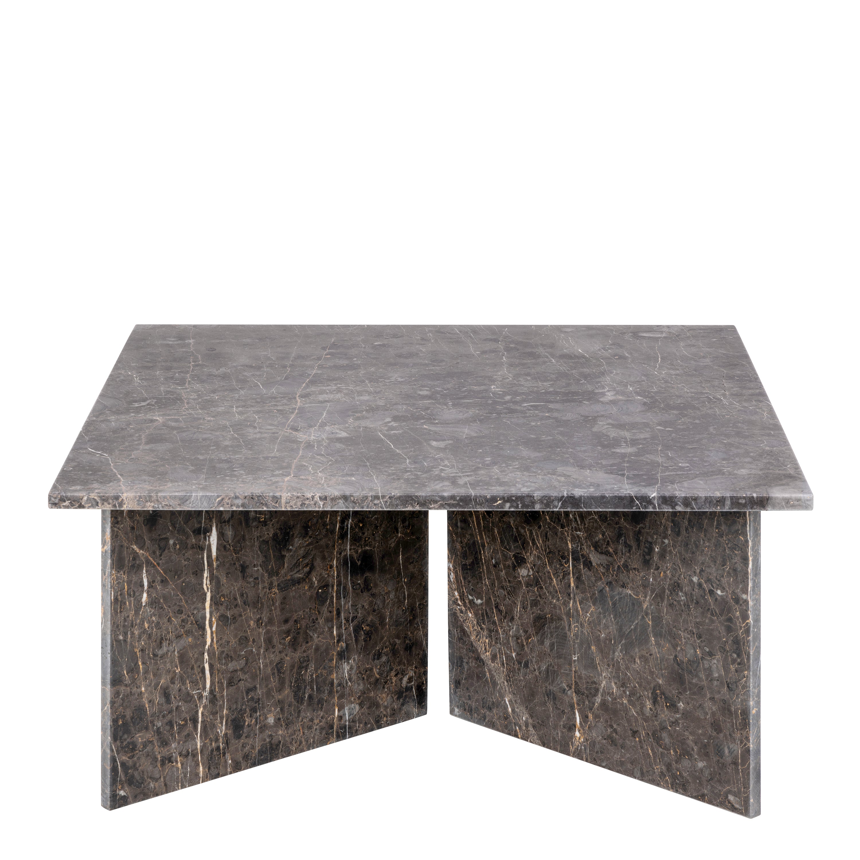 Vega Square Coffee Table with Marron Marble Top 90cm