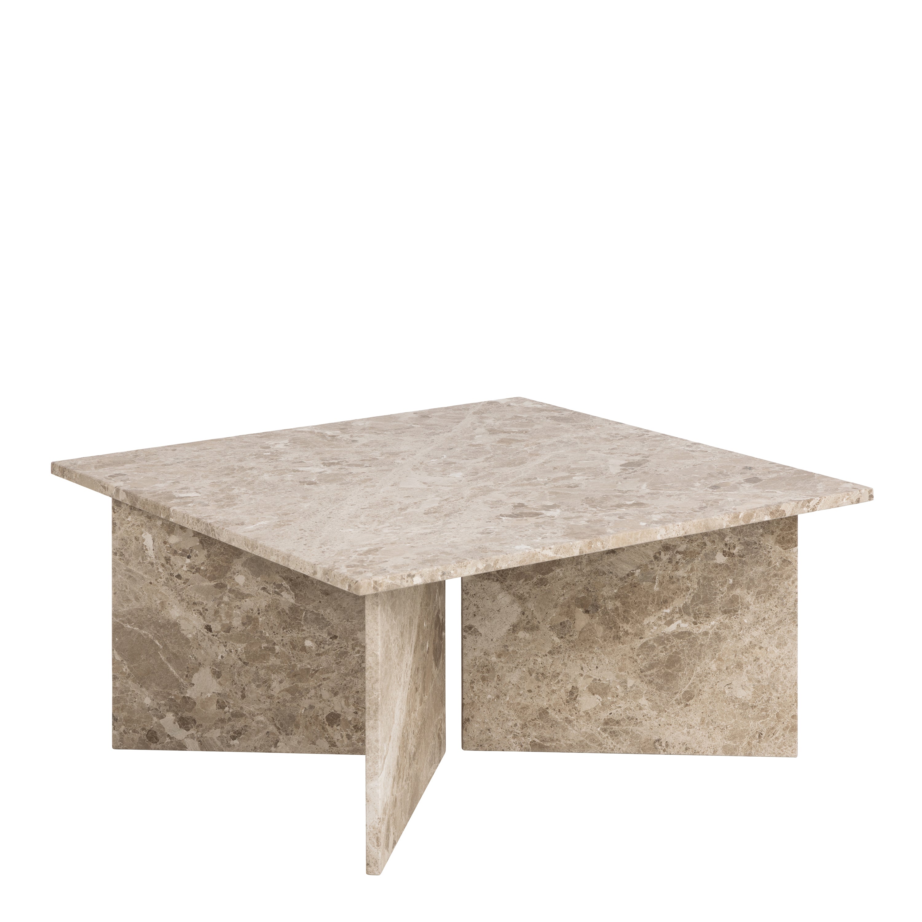 Vega Square Coffee Table with Brown Marble Top 90cm