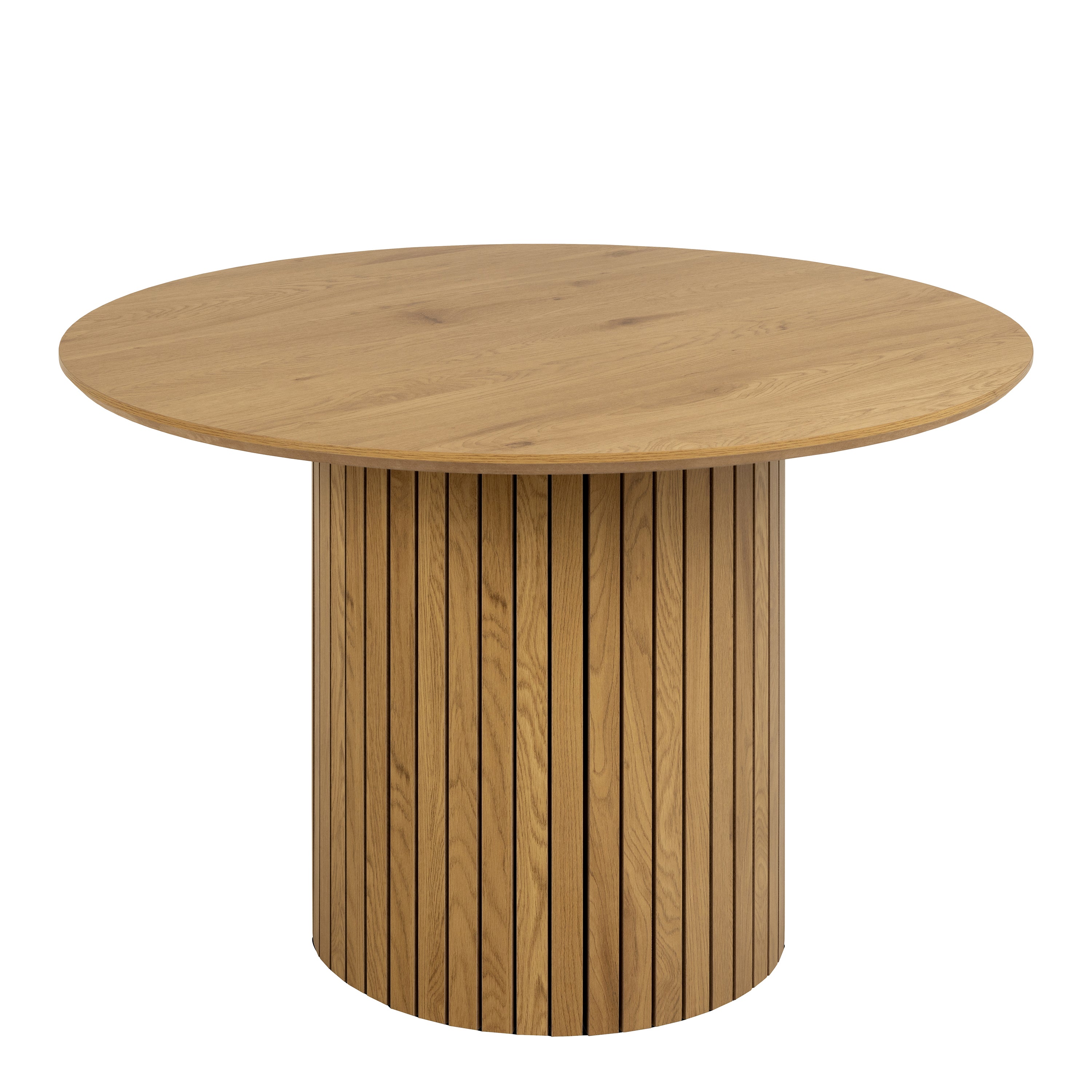 Yale Dining Table in Oak Included 4 Adele Dining Chair in Light Brown Fabric