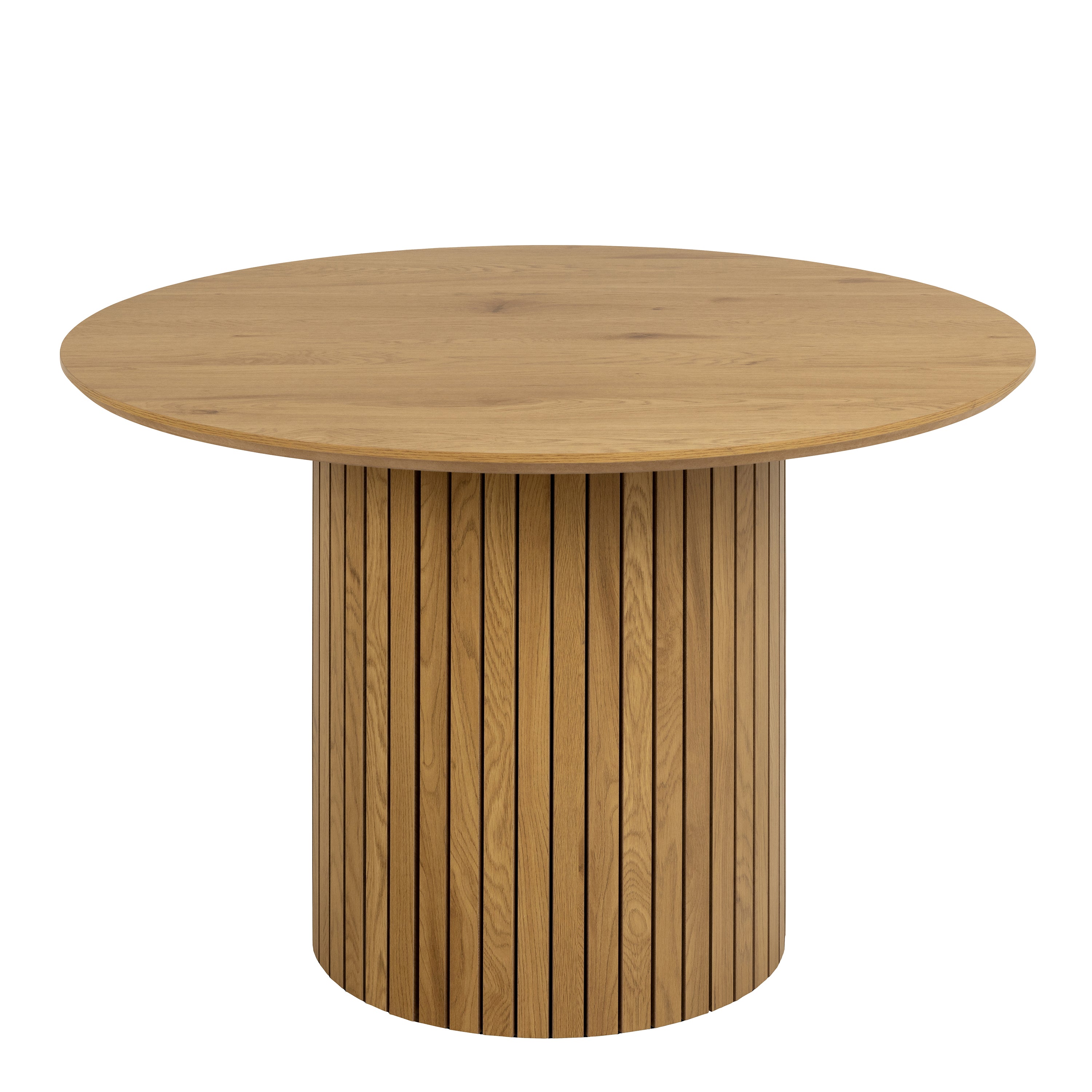 Yale Dining Table in Oak Included 4 Adele Dining Chair in Light Brown Fabric