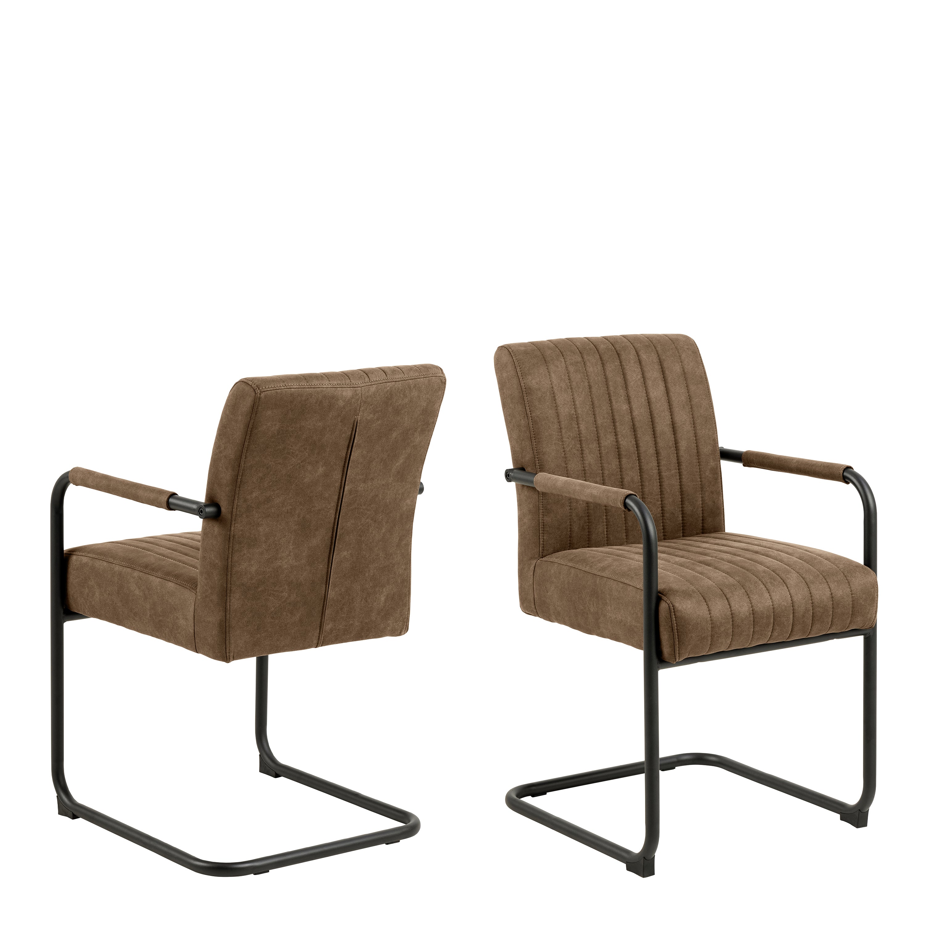 Yale Dining Table in Oak Included 4 Adele Dining Chair in Light Brown Fabric