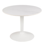 Malta Ceramic Round Coffee Table in White 60x45cm