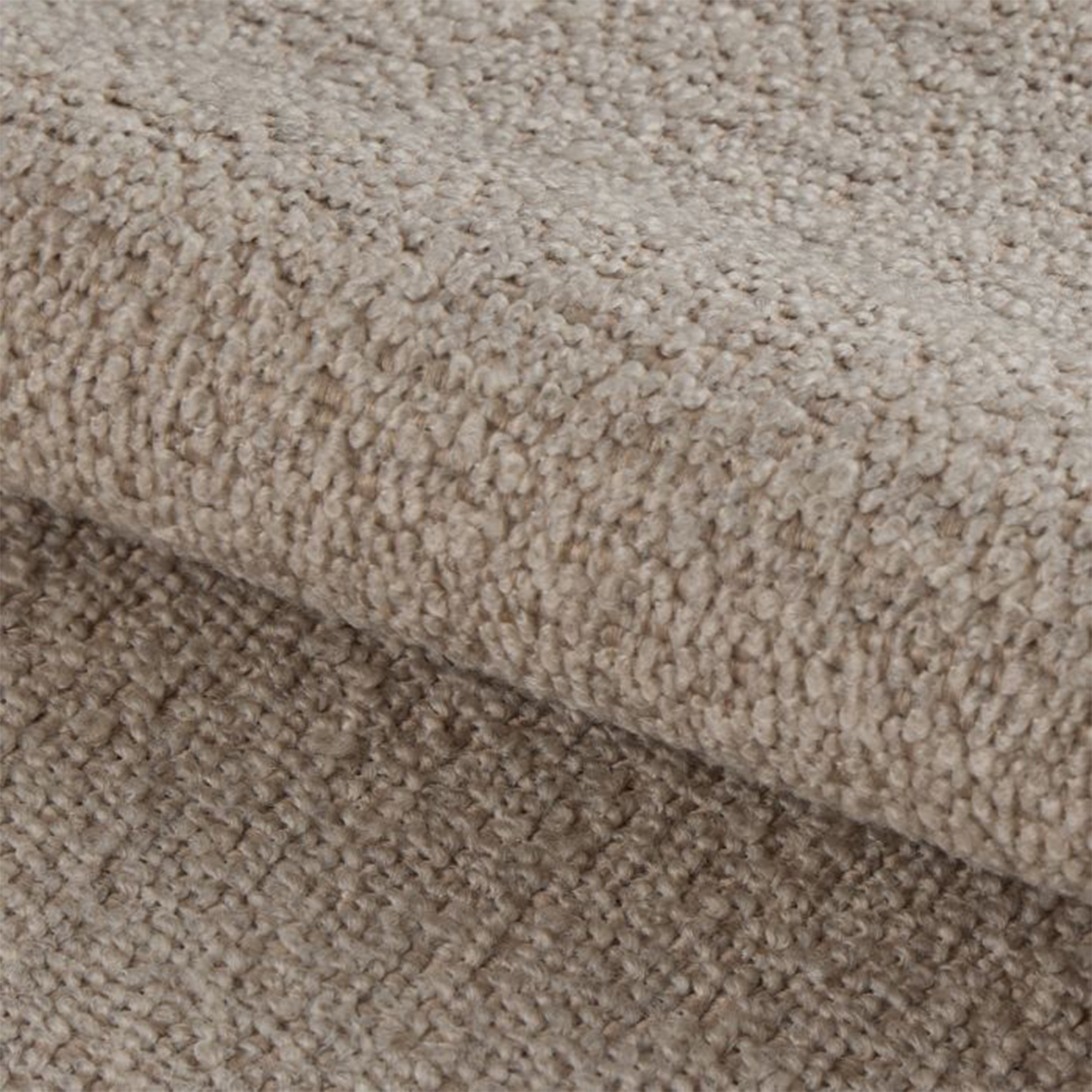 Midfield Left Hand Facing 2 Seater Chaise Longue in Boucle Beige Fabric