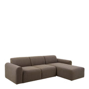 Midfield Right Hand Facing 2 Seater Chaise Longue in Boucle Taupe Fabric
