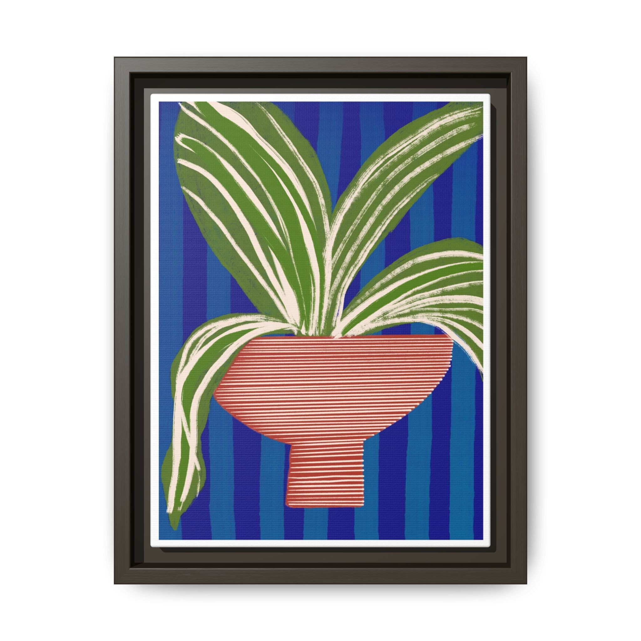 Cobalt Palm Contrast - Framed