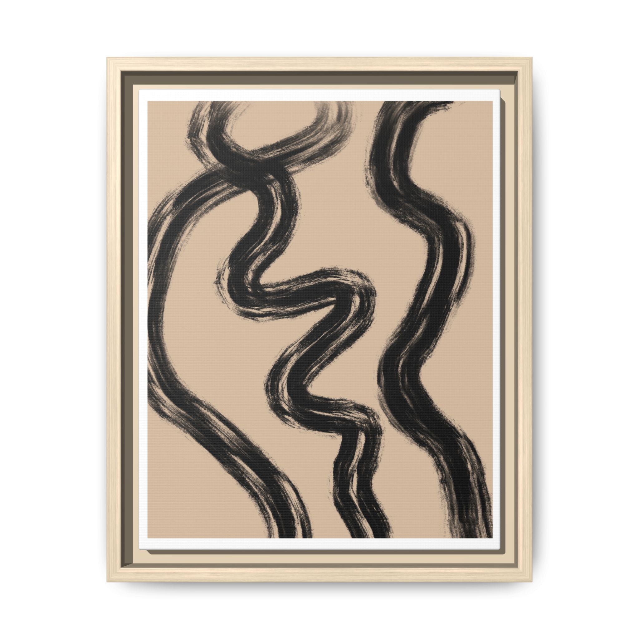 Midnight Current Lines - Framed