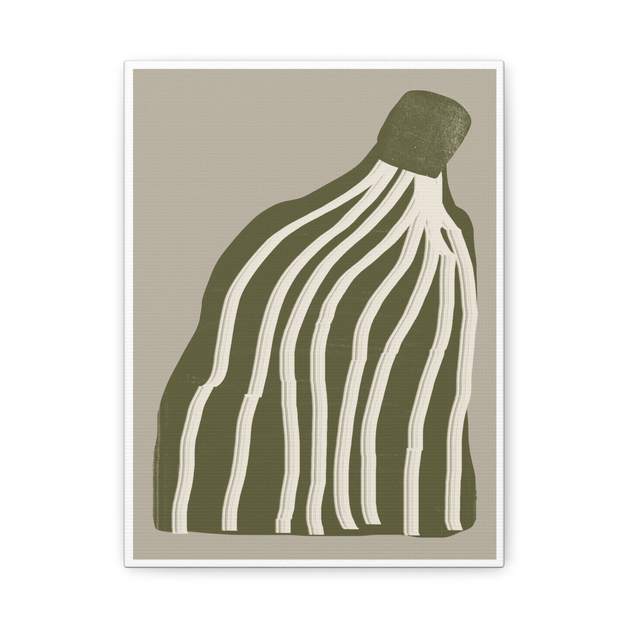 Olive Cascade Curves - Canvas
