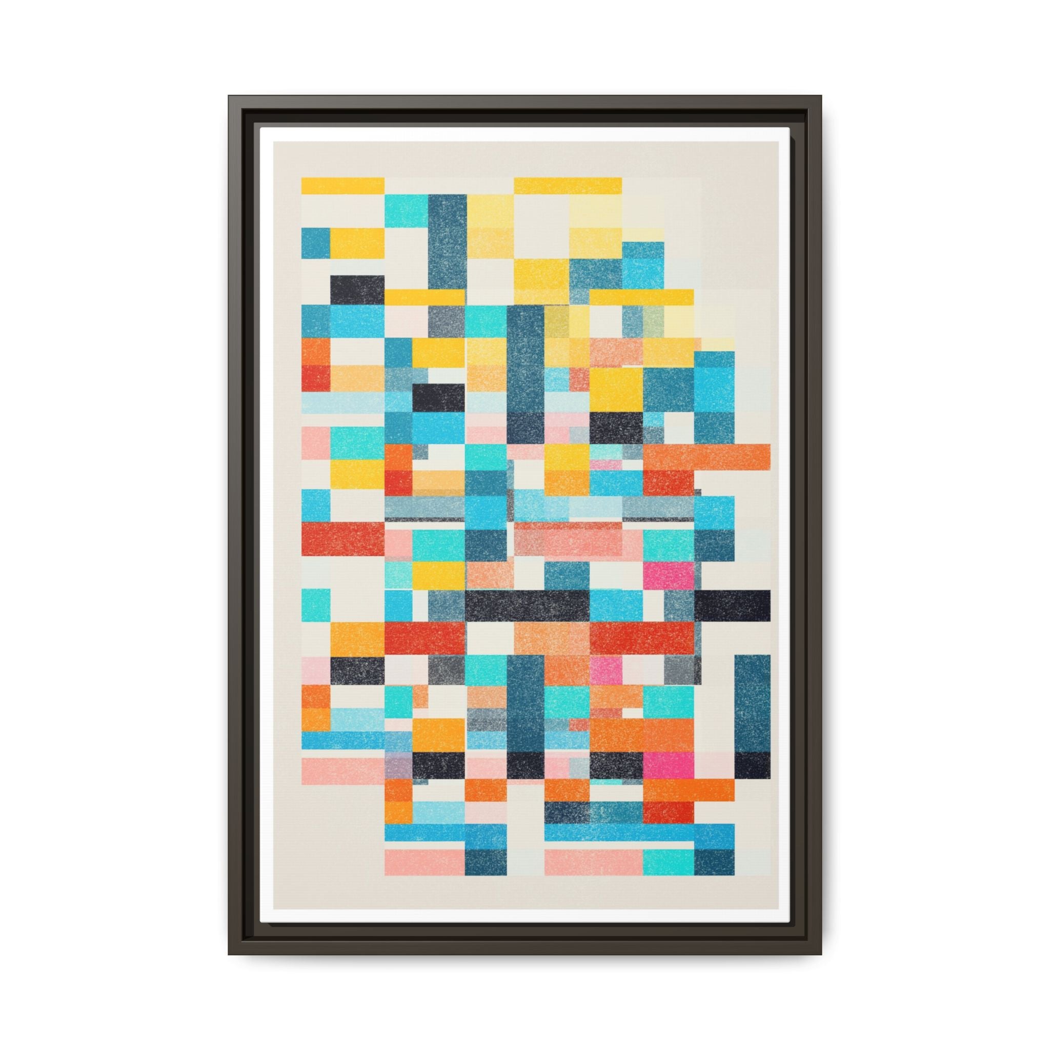Chromatic Grid Reverie - Framed