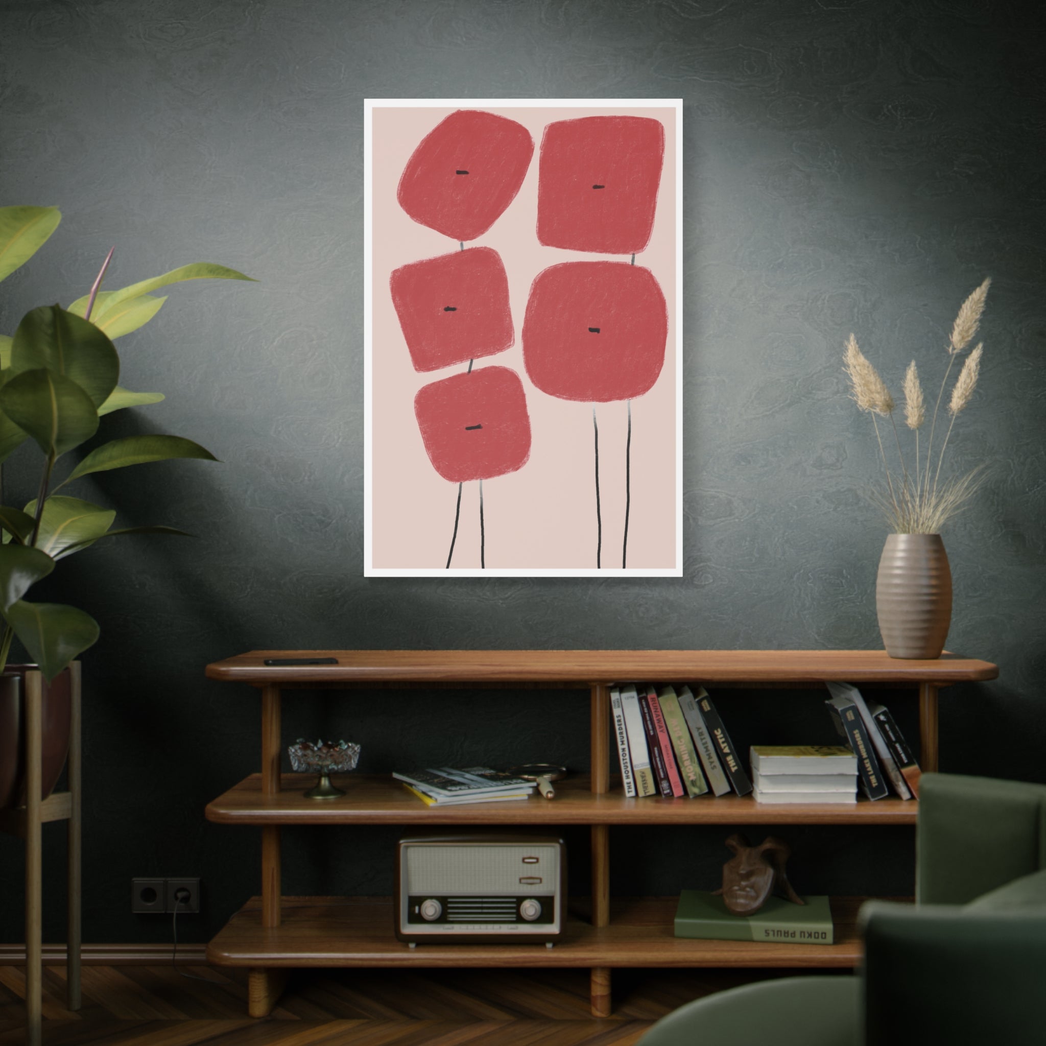 Crimson Quiet Balance - Canvas