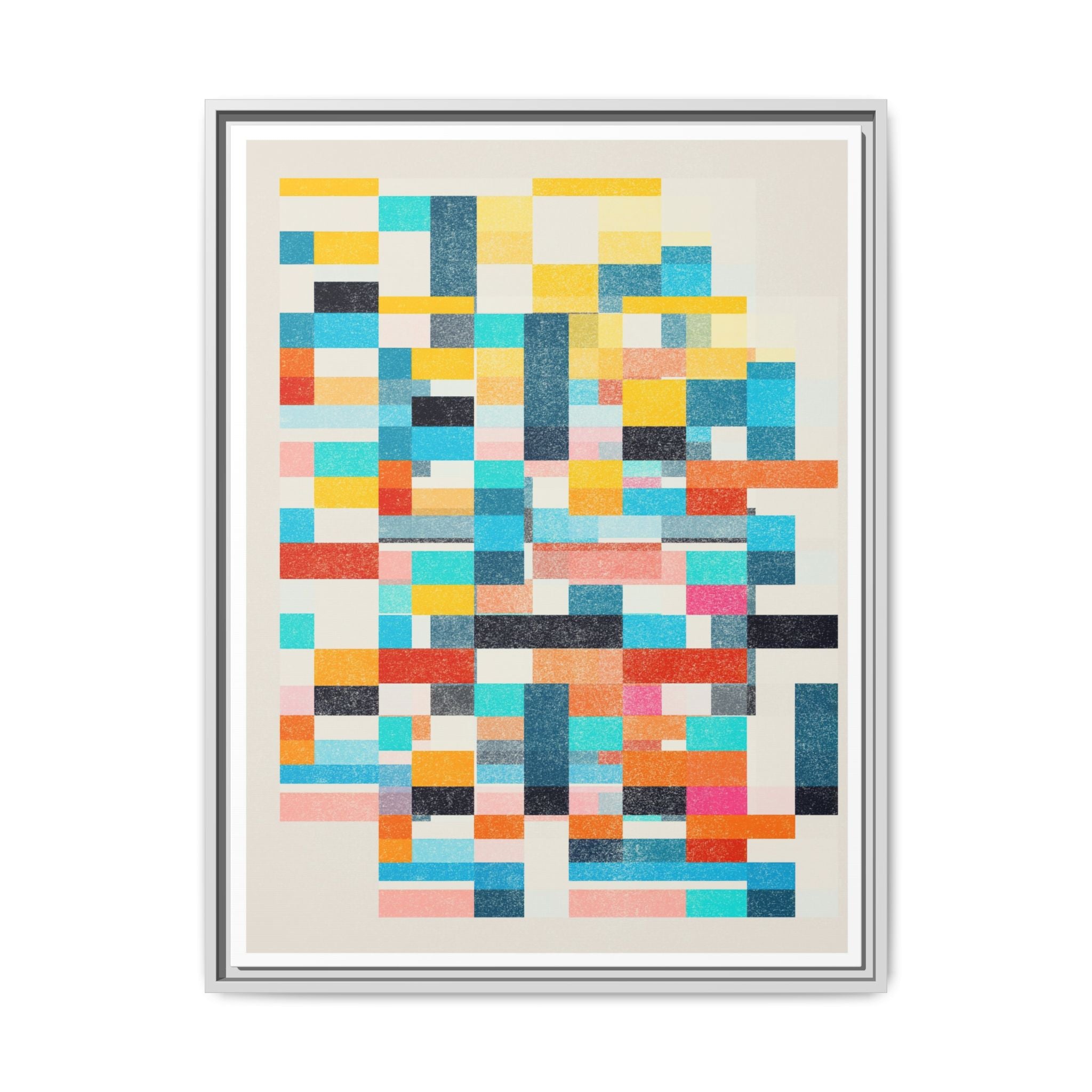 Chromatic Grid Reverie - Framed