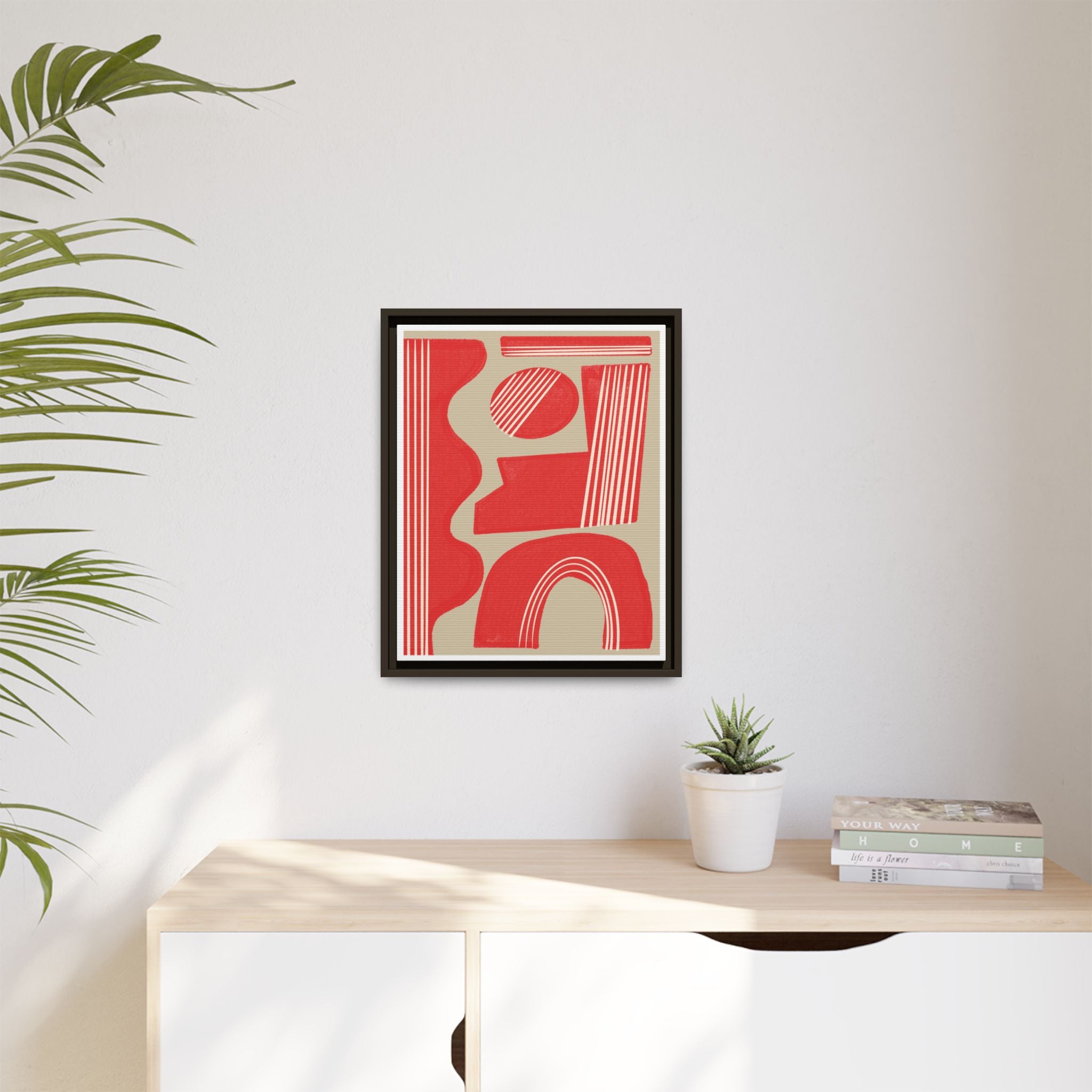 Crimson Rhythm Arches - Framed