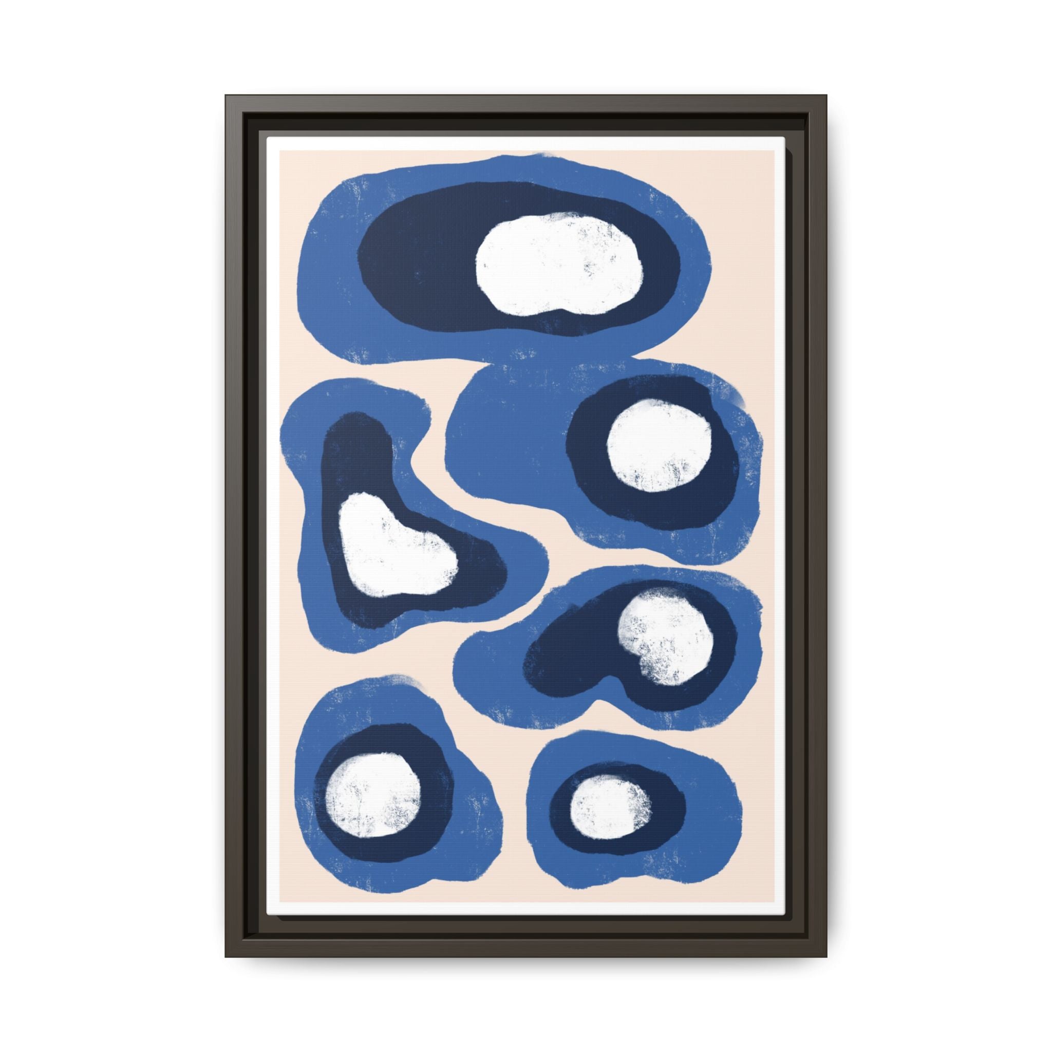 Indigo Orbit Mosaic - Framed