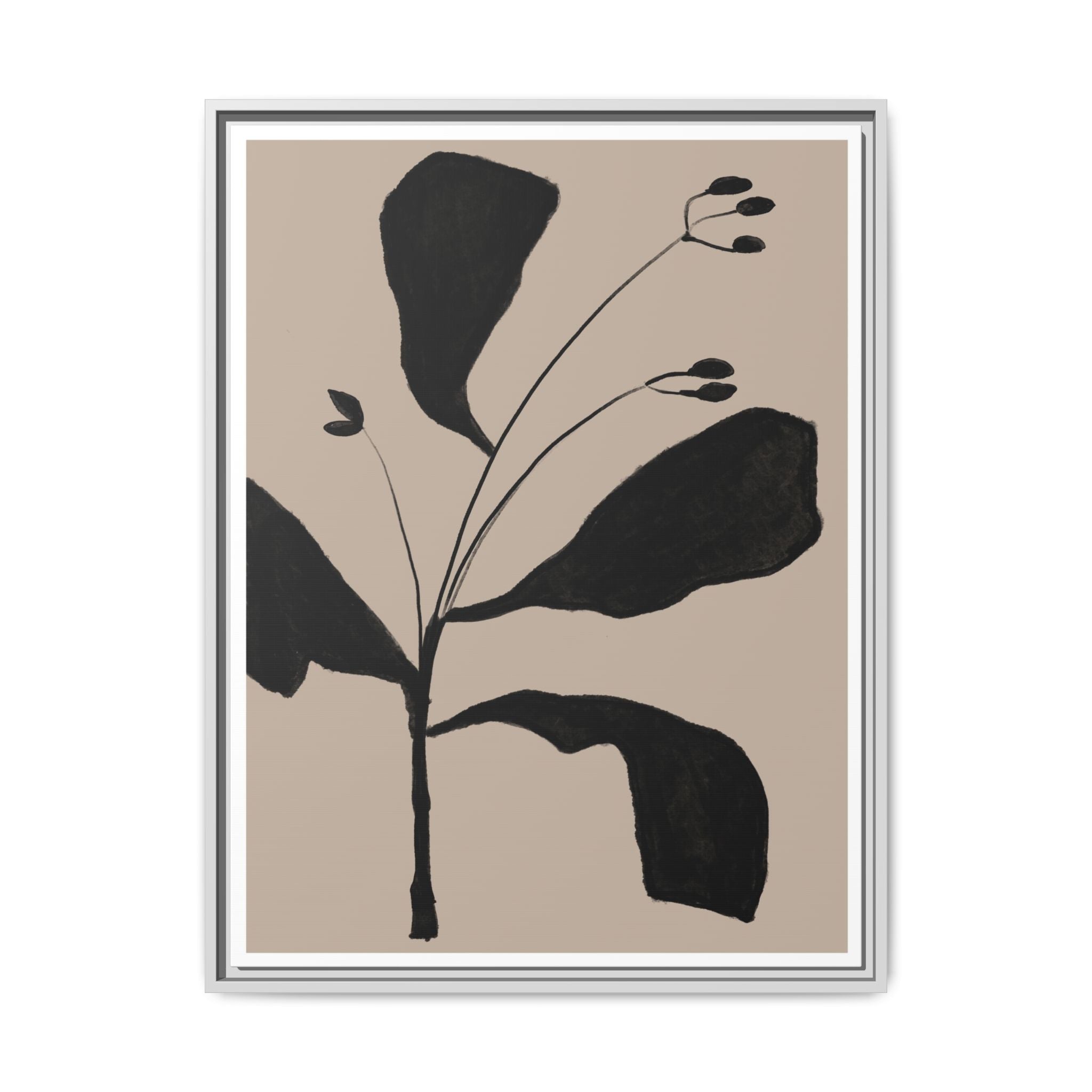 Noir Botanical Silence - Framed
