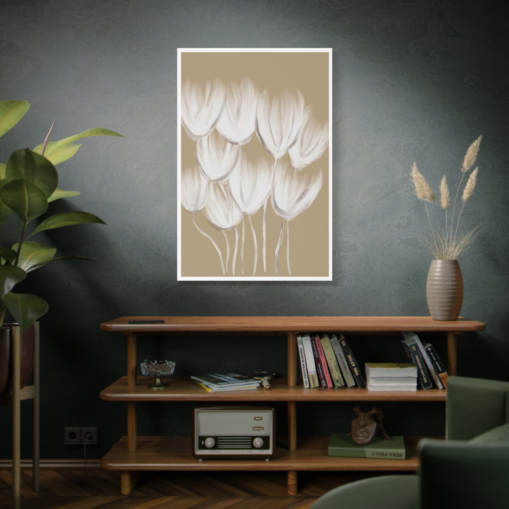 Ivory Petal Stillness - Canvas