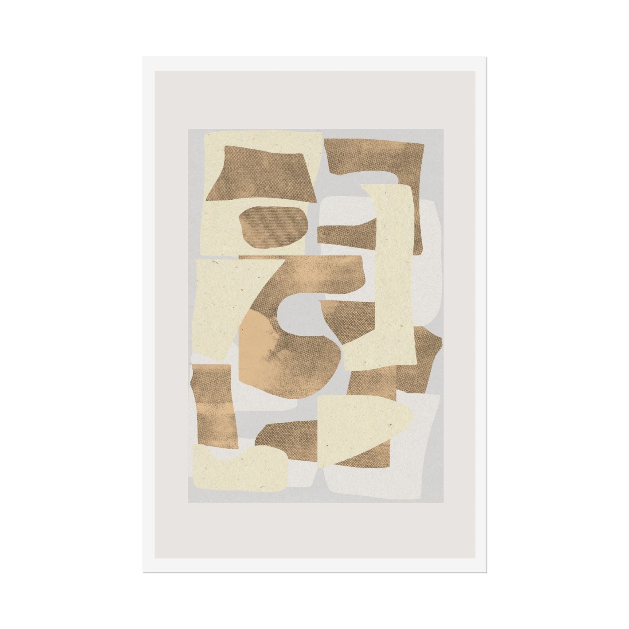 Sandstone Echo Collage Forms - Poster