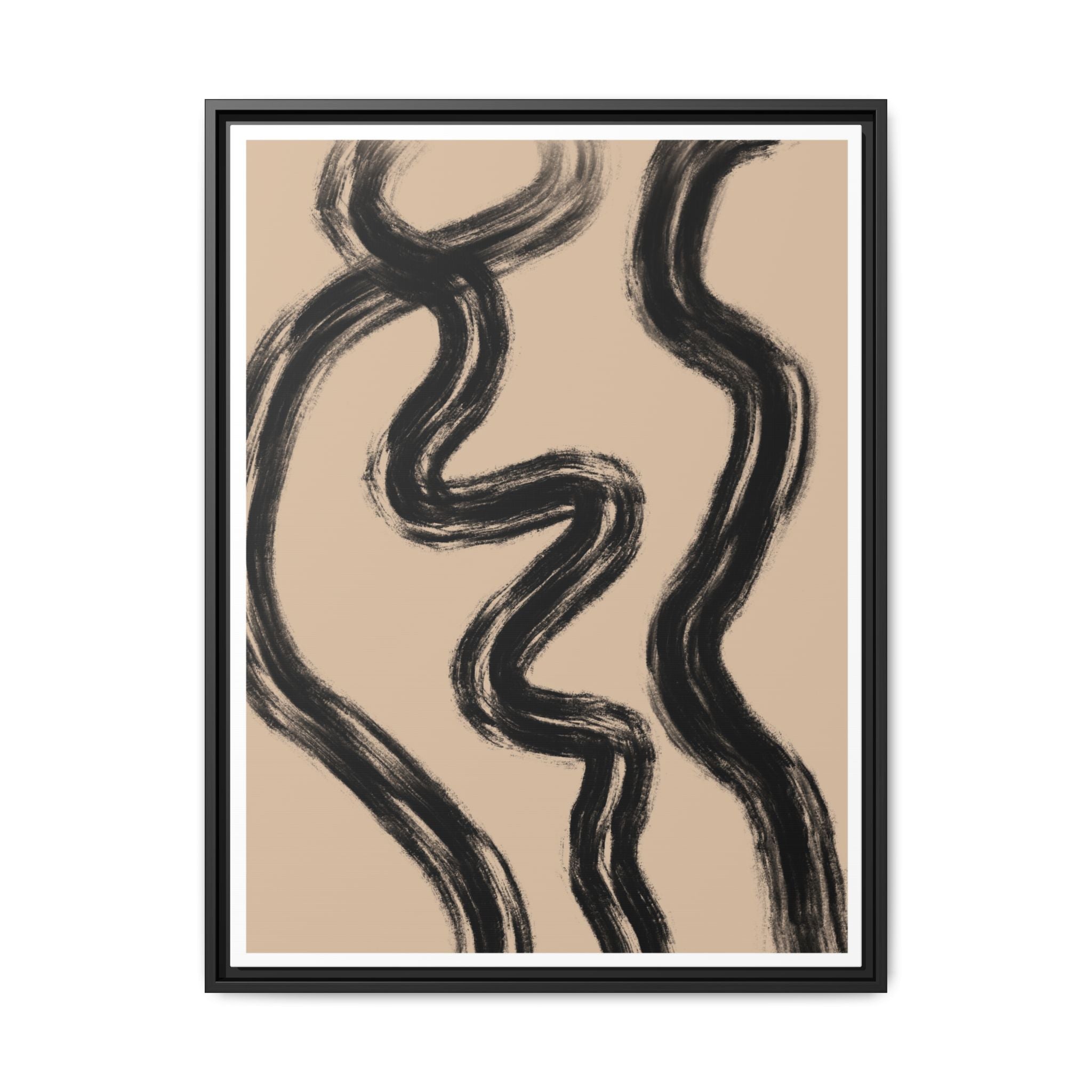 Midnight Current Lines - Framed