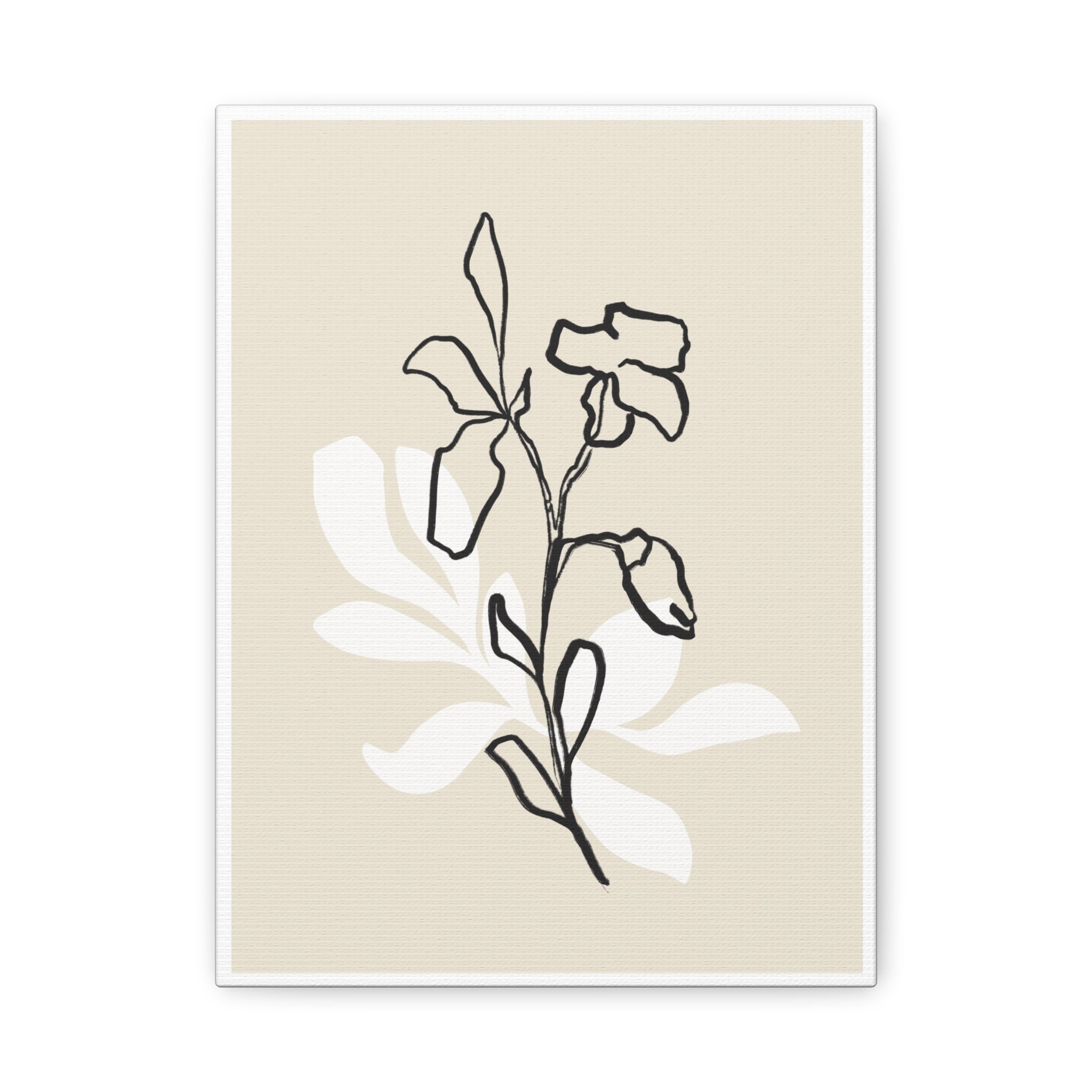 Ivory Bloom Whisper Lines - Canvas