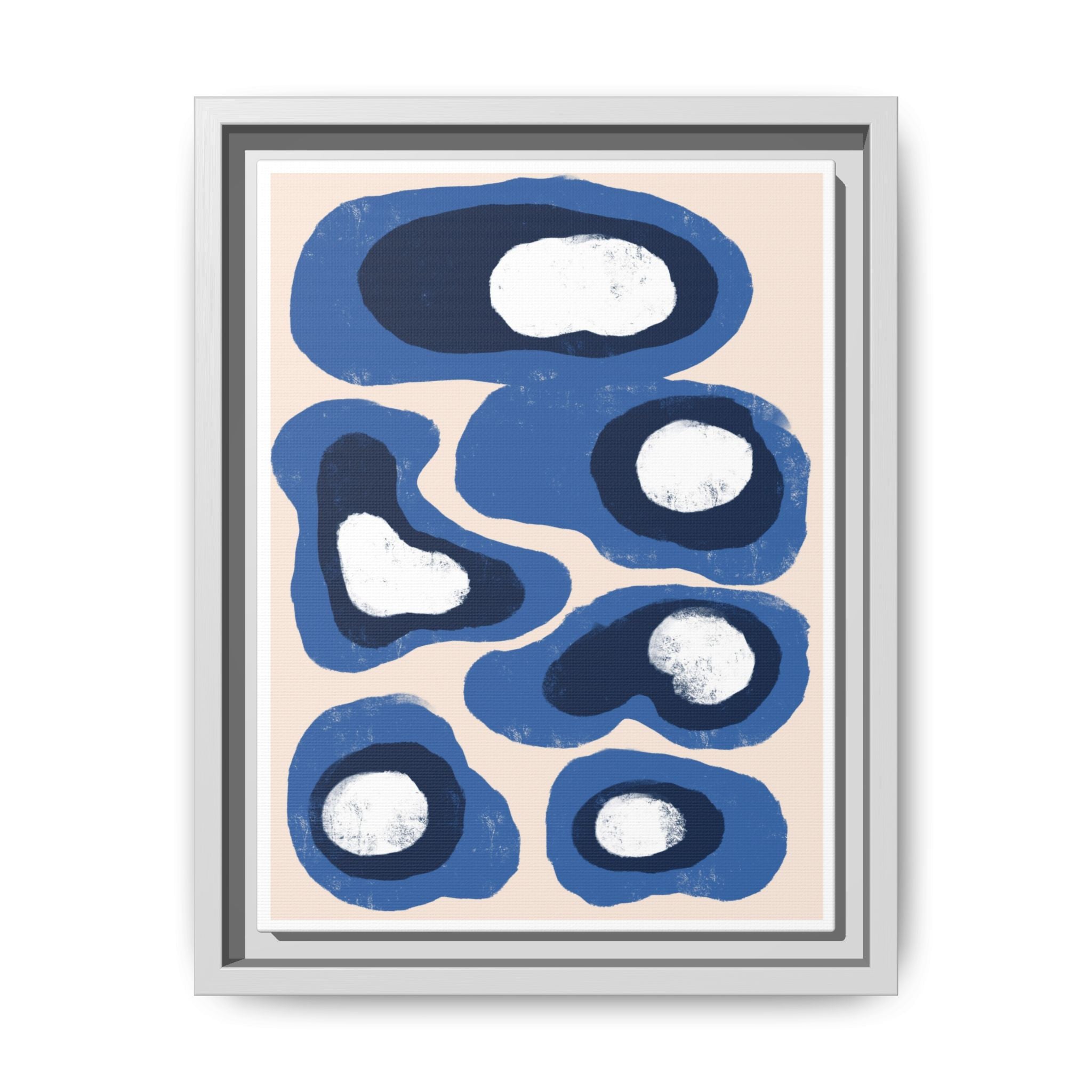 Indigo Orbit Mosaic - Framed