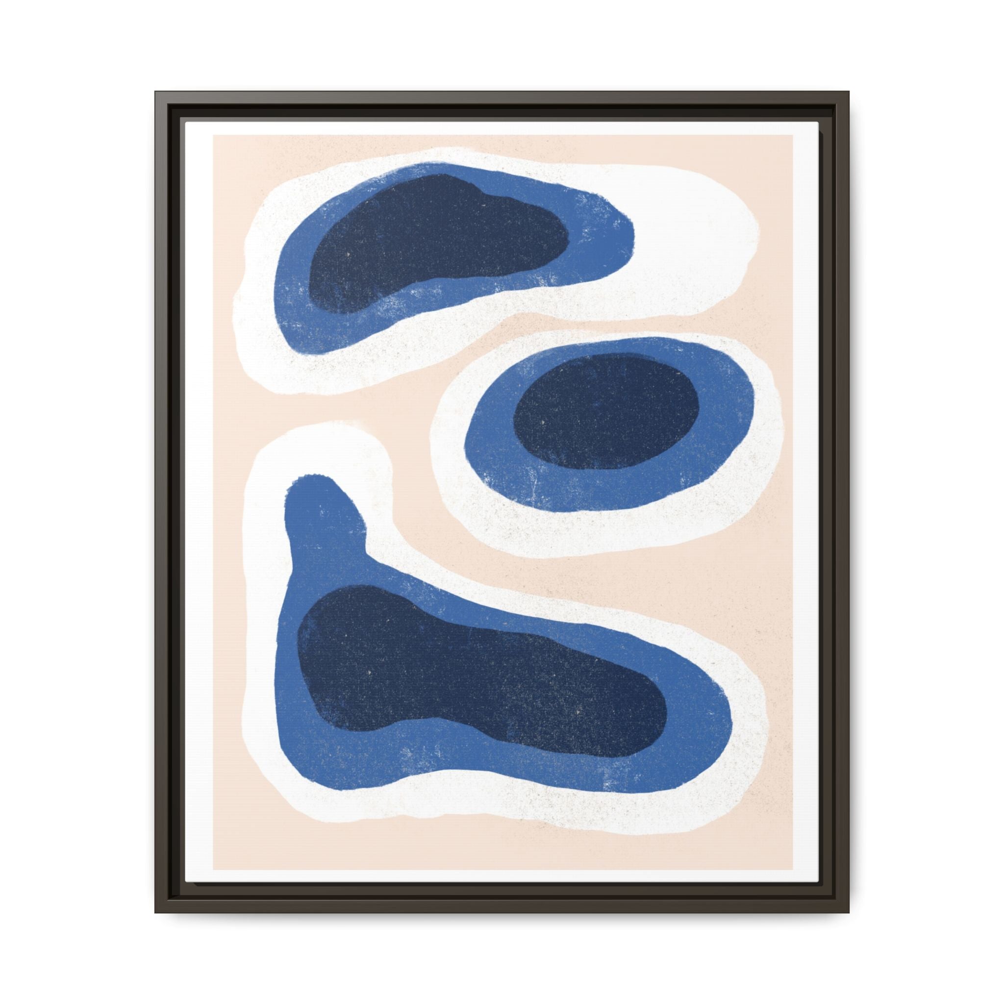 Indigo Tide Contours - Framed