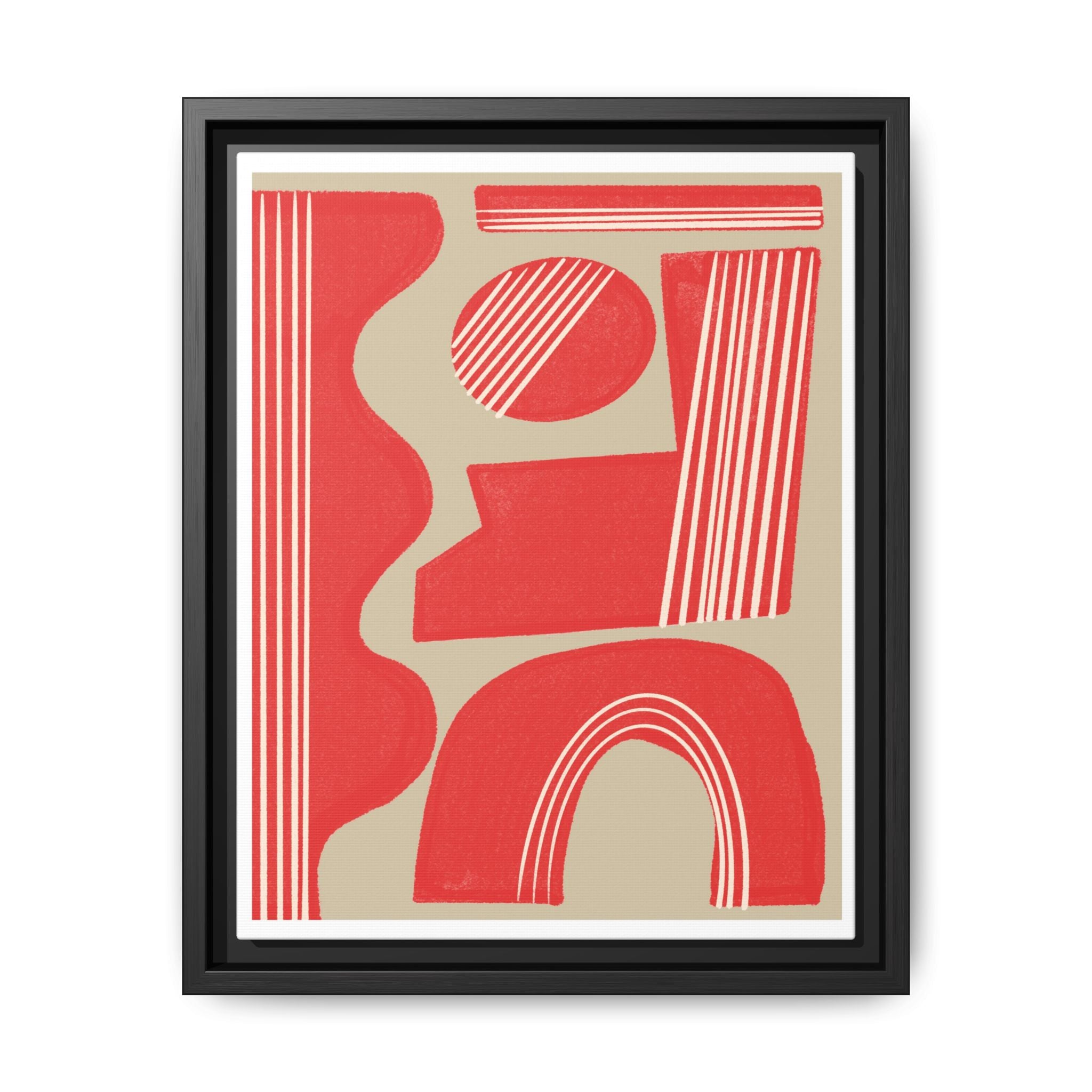 Crimson Rhythm Arches - Framed