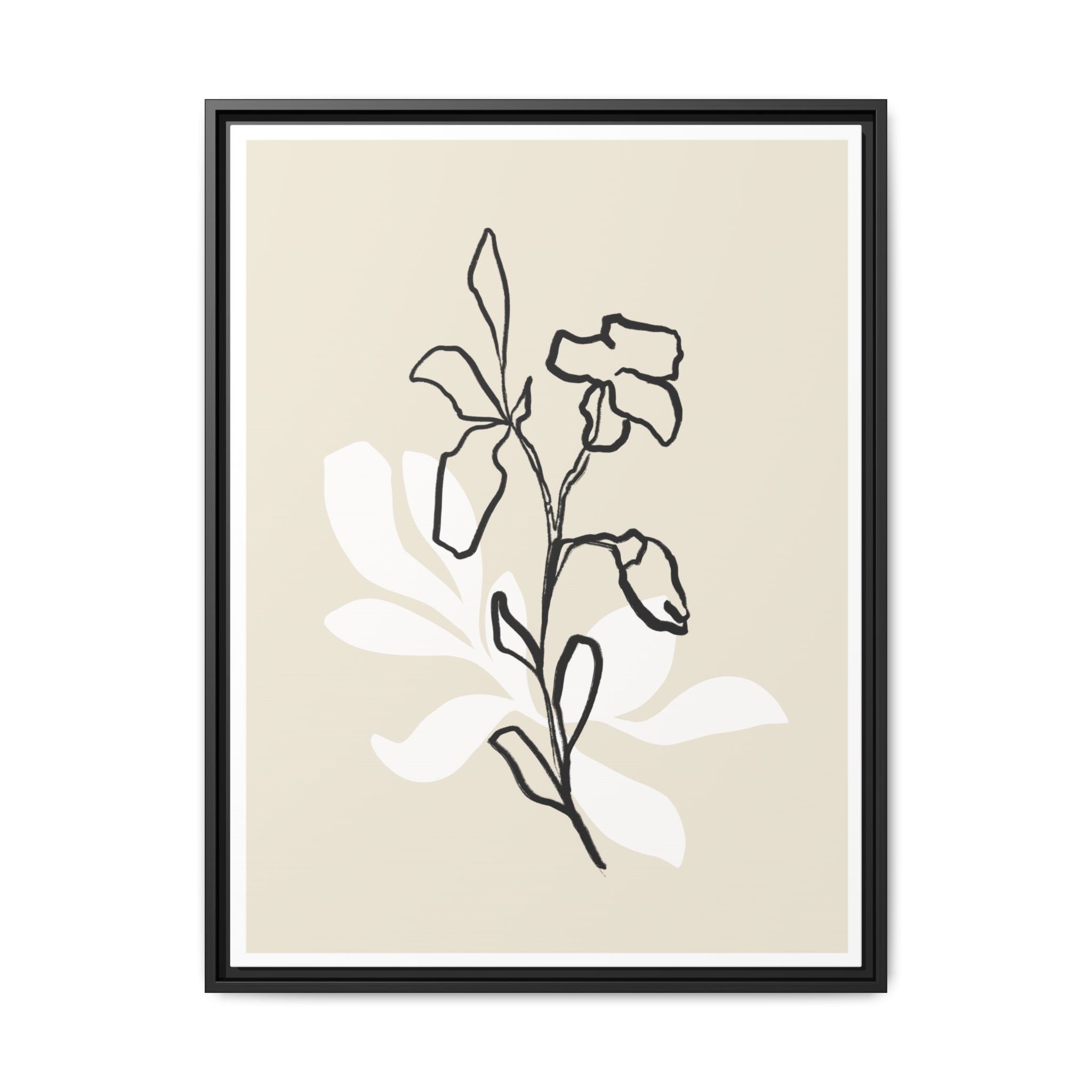 Ivory Bloom Whisper Lines - Framed