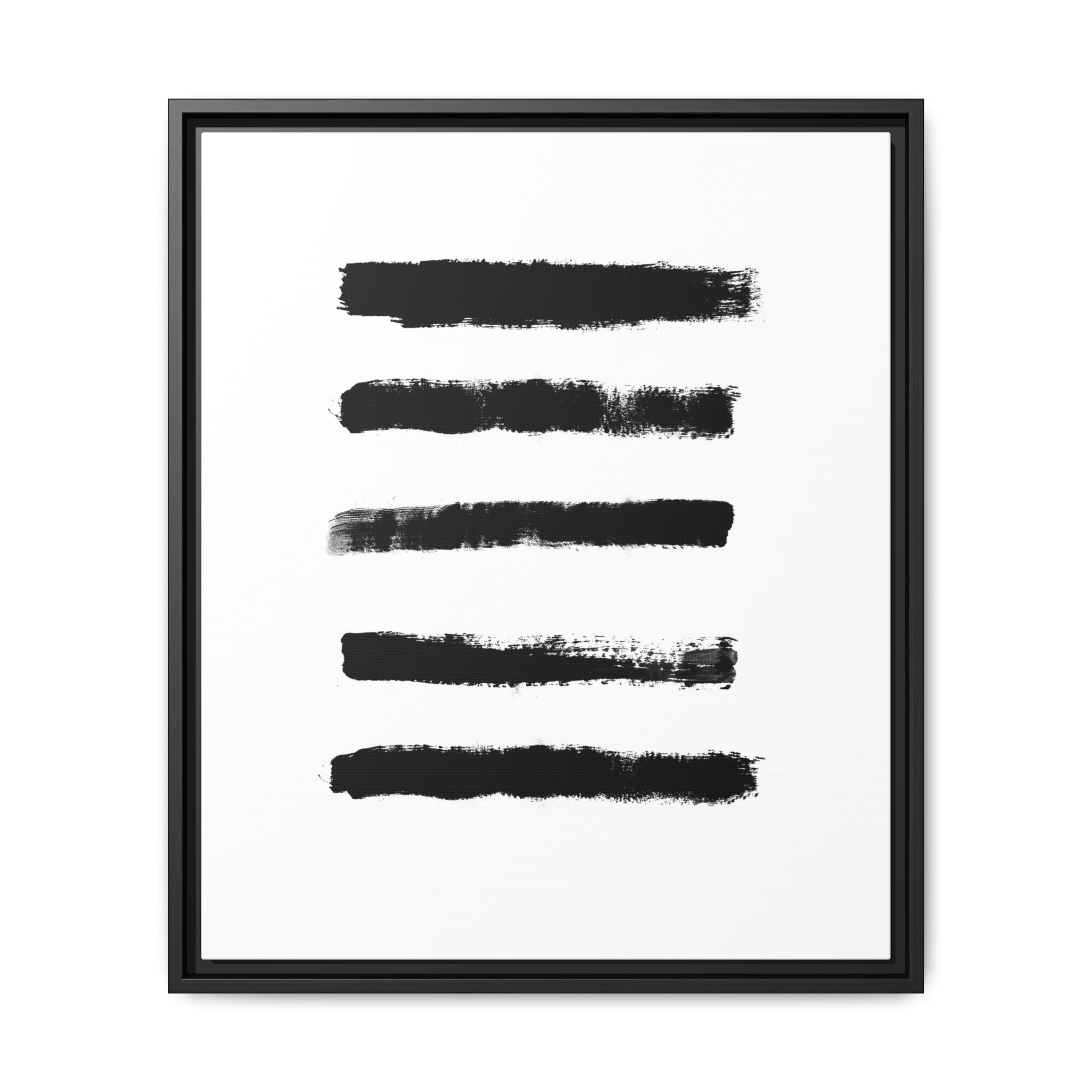 Obsidian Silence Strokes - Framed