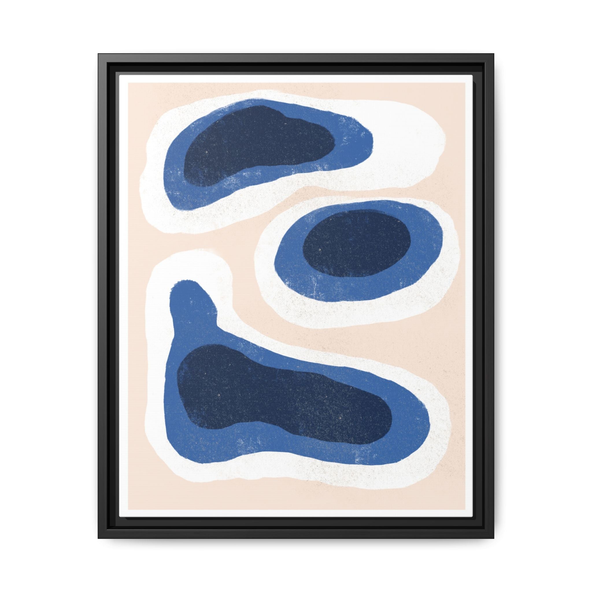 Indigo Tide Contours - Framed