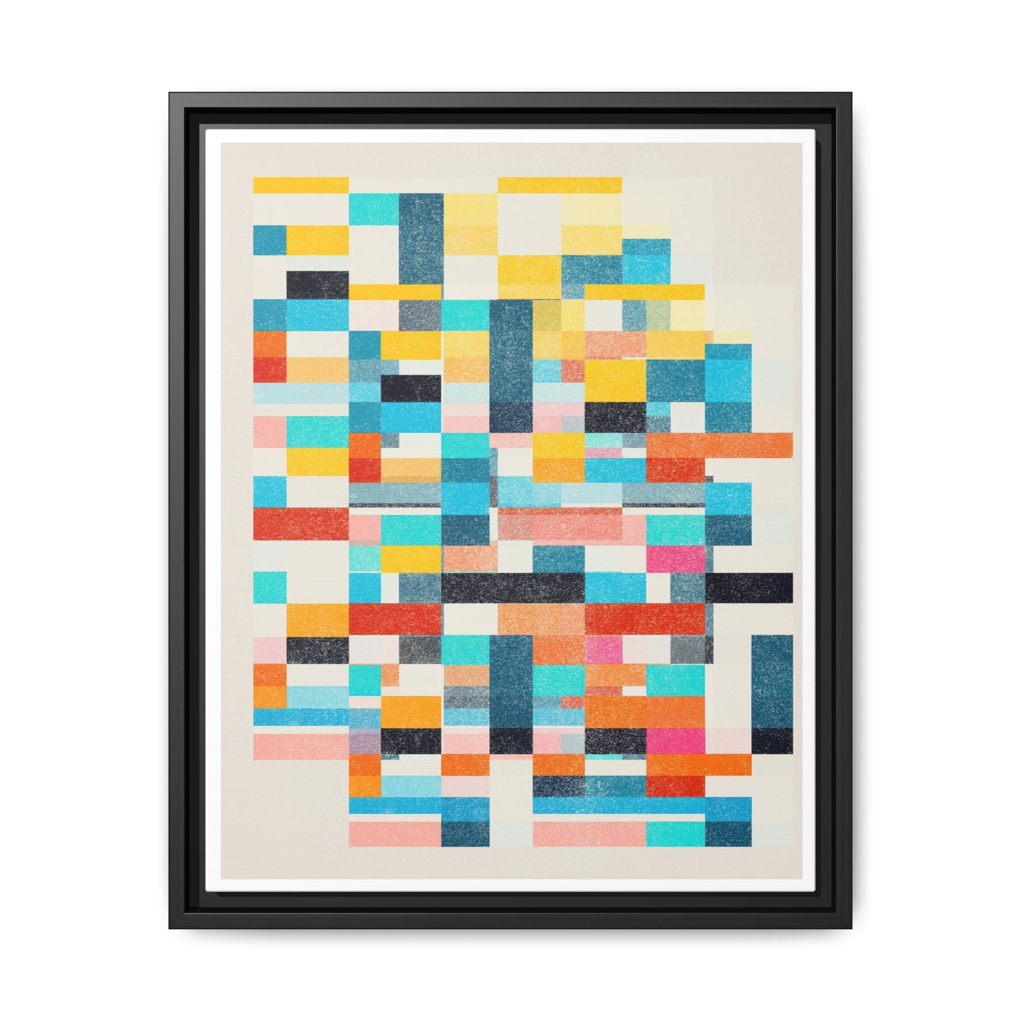 Chromatic Grid Reverie - Framed