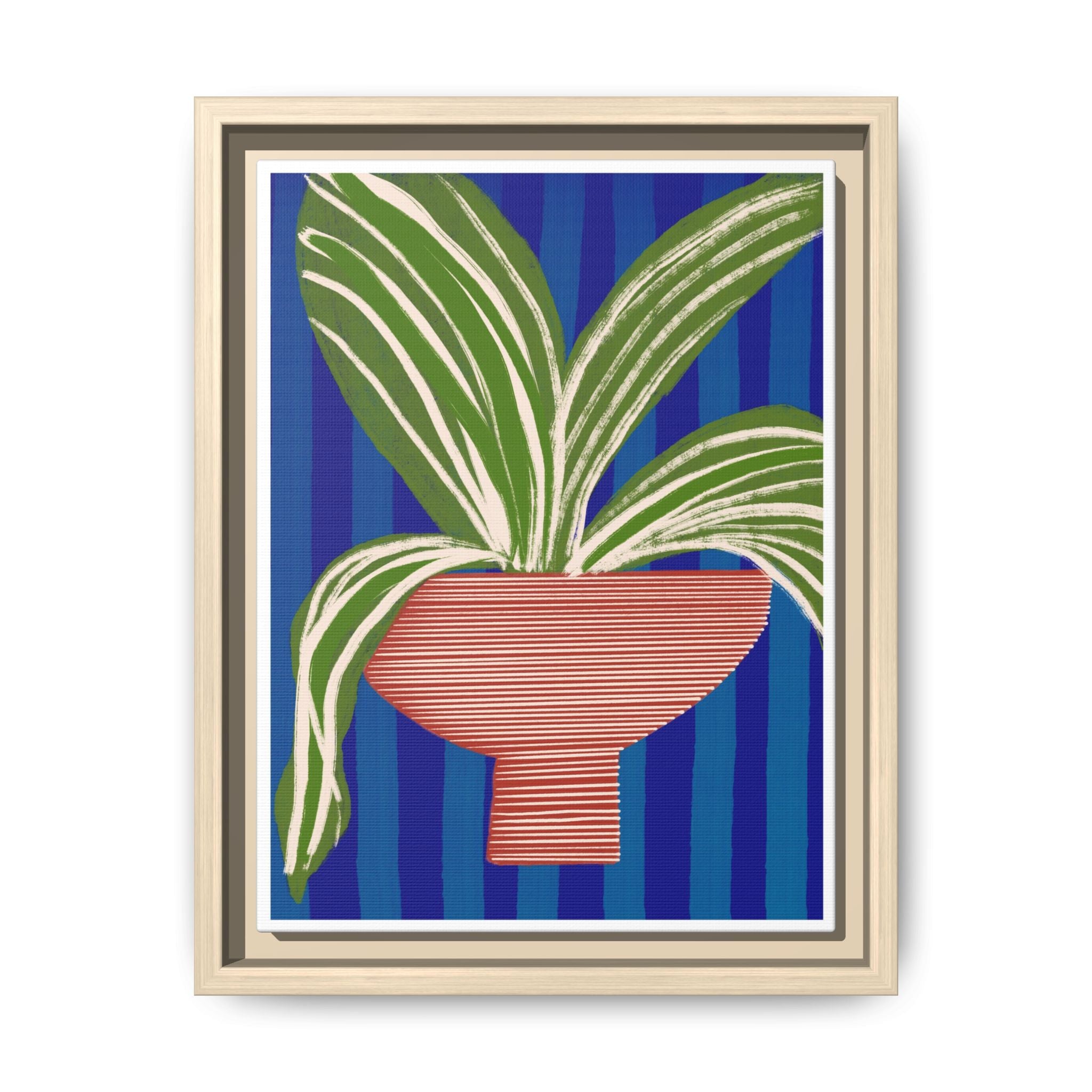 Cobalt Palm Contrast - Framed