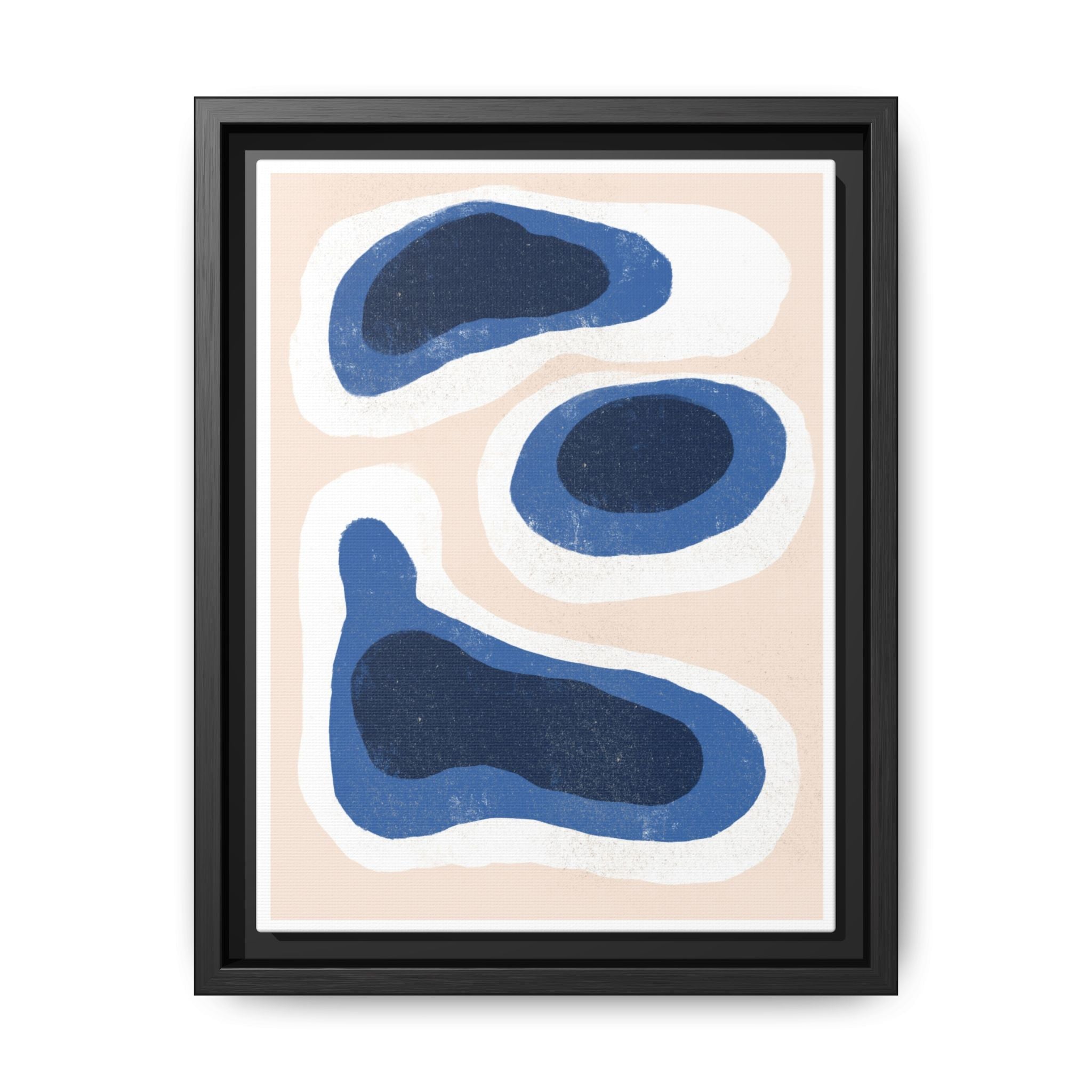 Indigo Tide Contours - Framed