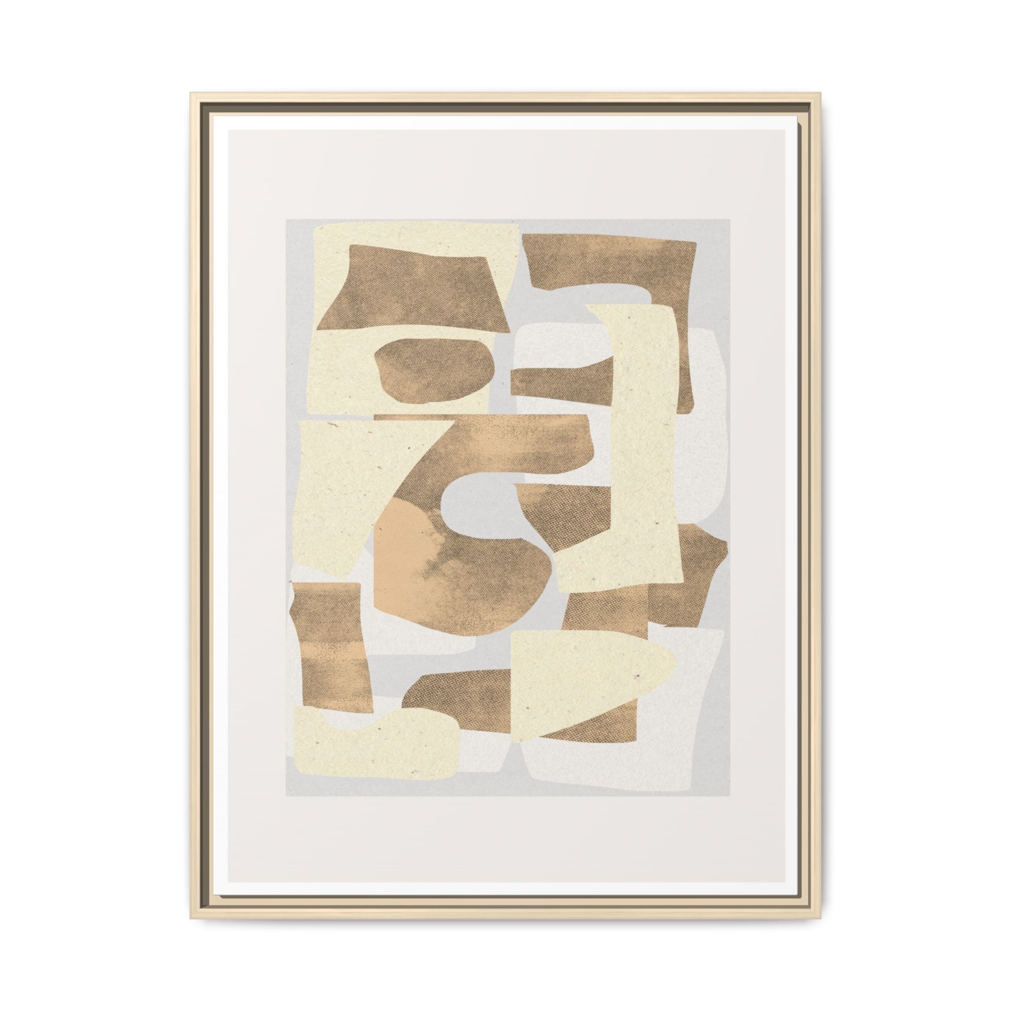 Sandstone Echo Collage Forms - Framed