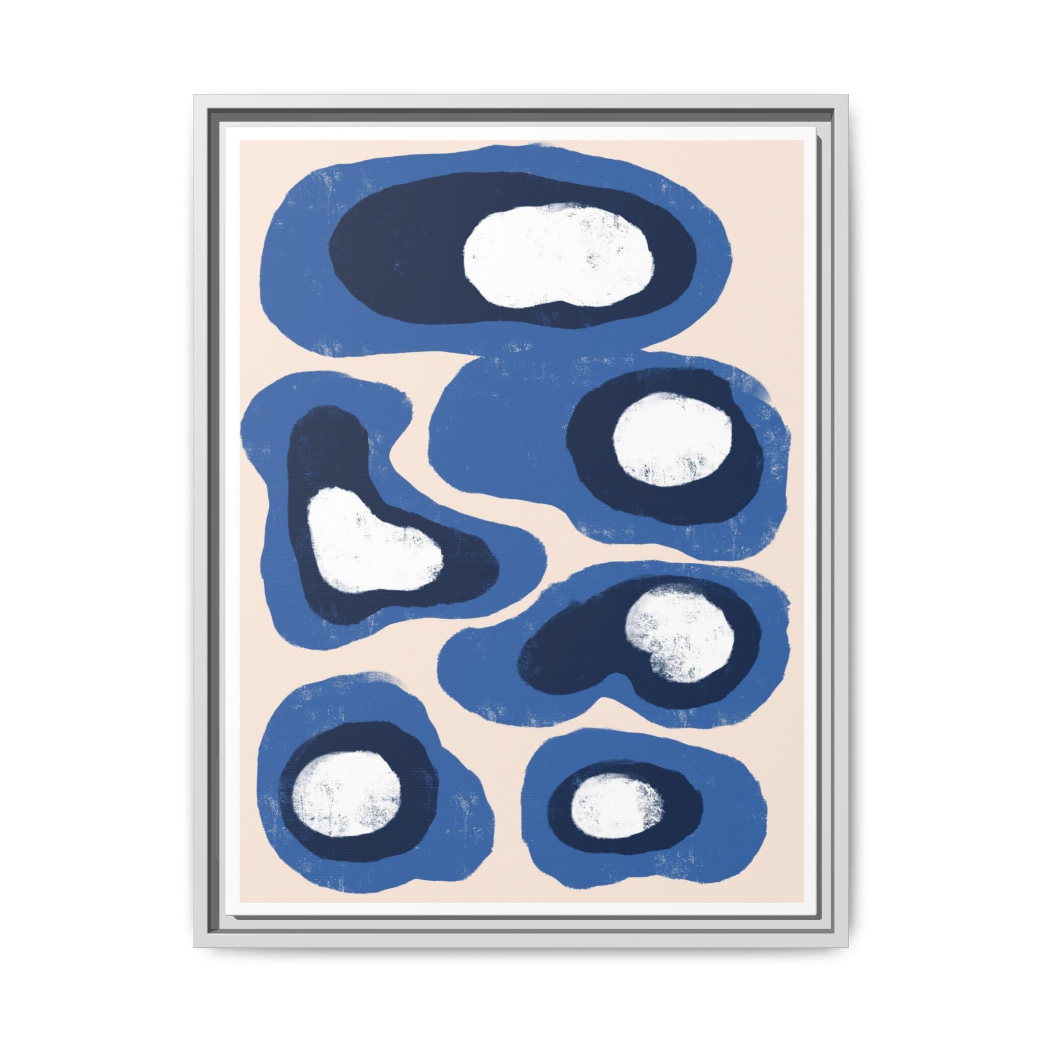 Indigo Orbit Mosaic - Framed