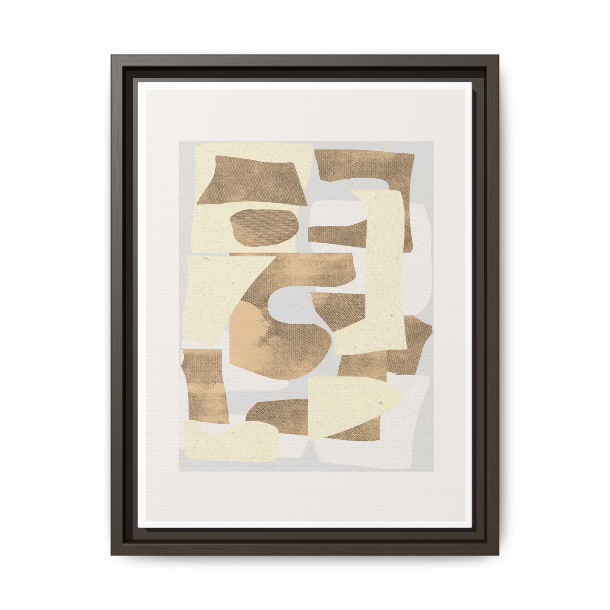 Sandstone Echo Collage Forms - Framed
