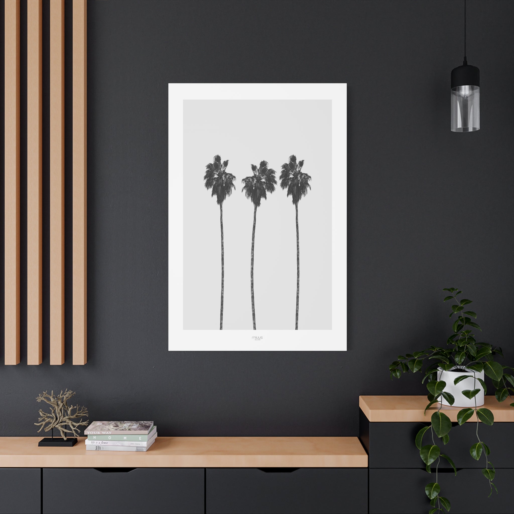 Silver Coast Palm Trio - Canvas