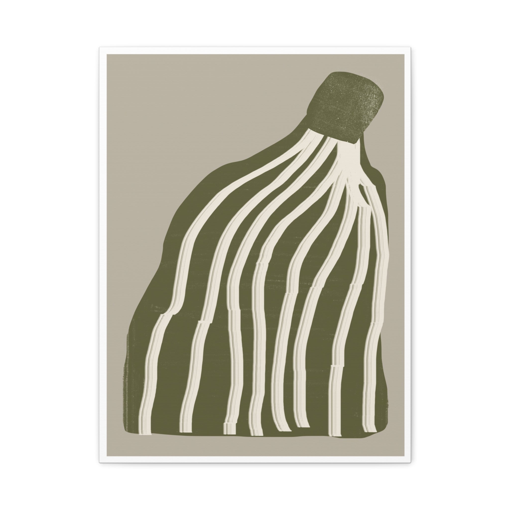 Olive Cascade Curves - Canvas