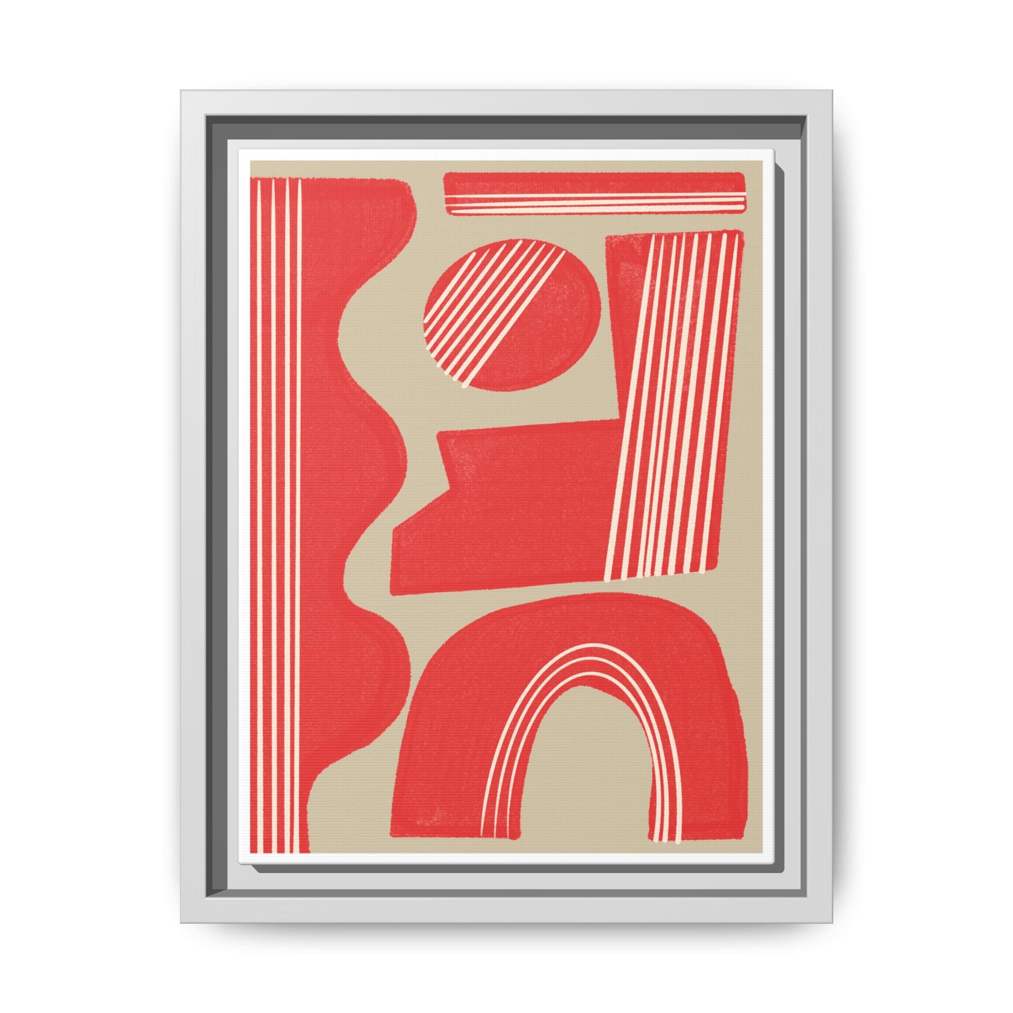Crimson Rhythm Arches - Framed